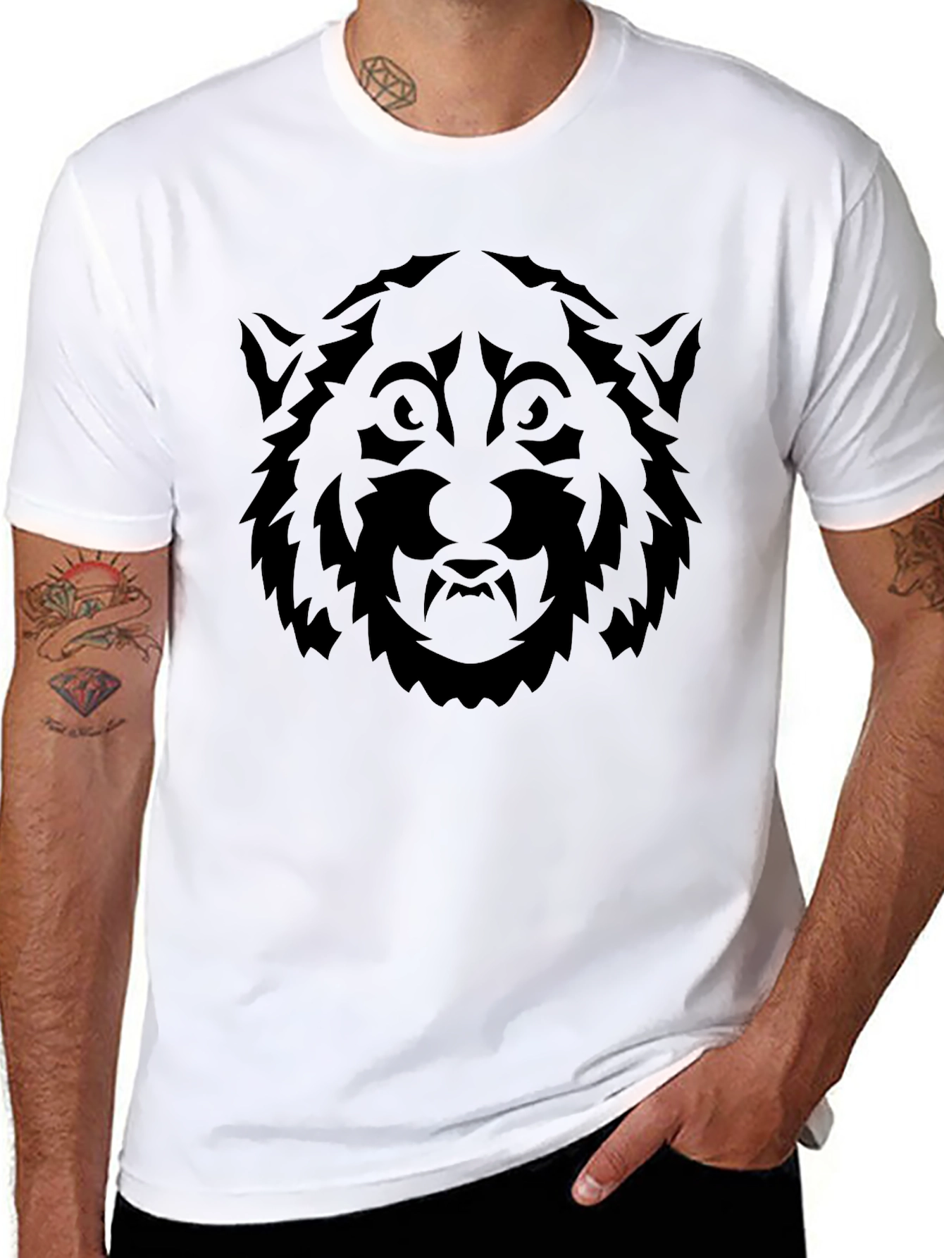 Black Wolf Graphic Tee - Mens Style