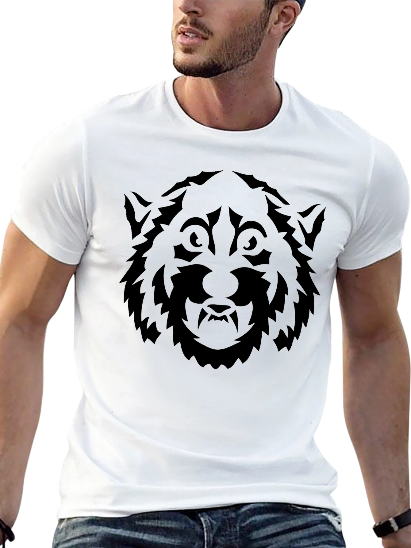 Black Wolf Graphic Tee - Mens Style