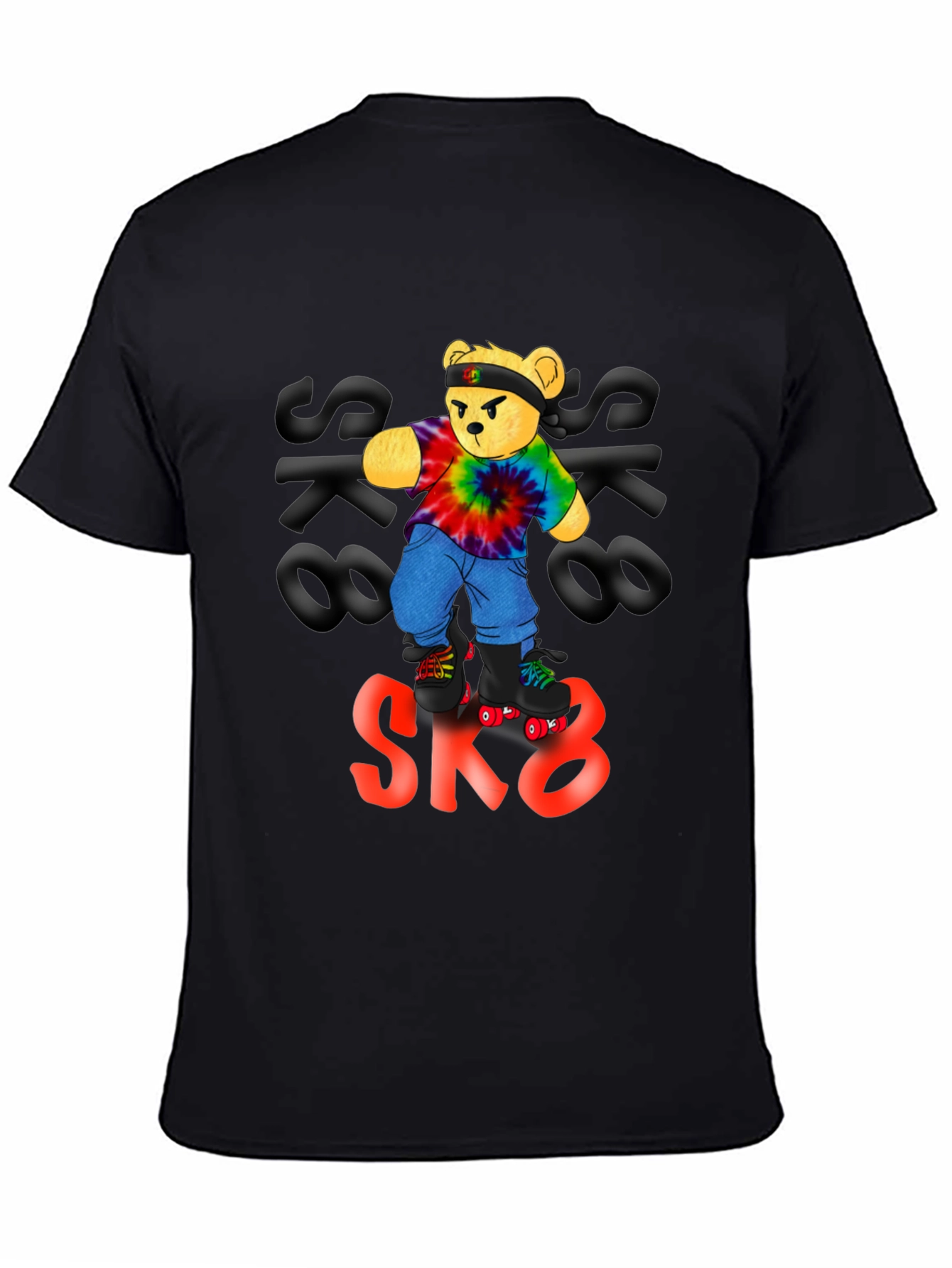 Cool Bear SK8 T-Shirt - Black Cotton Tee