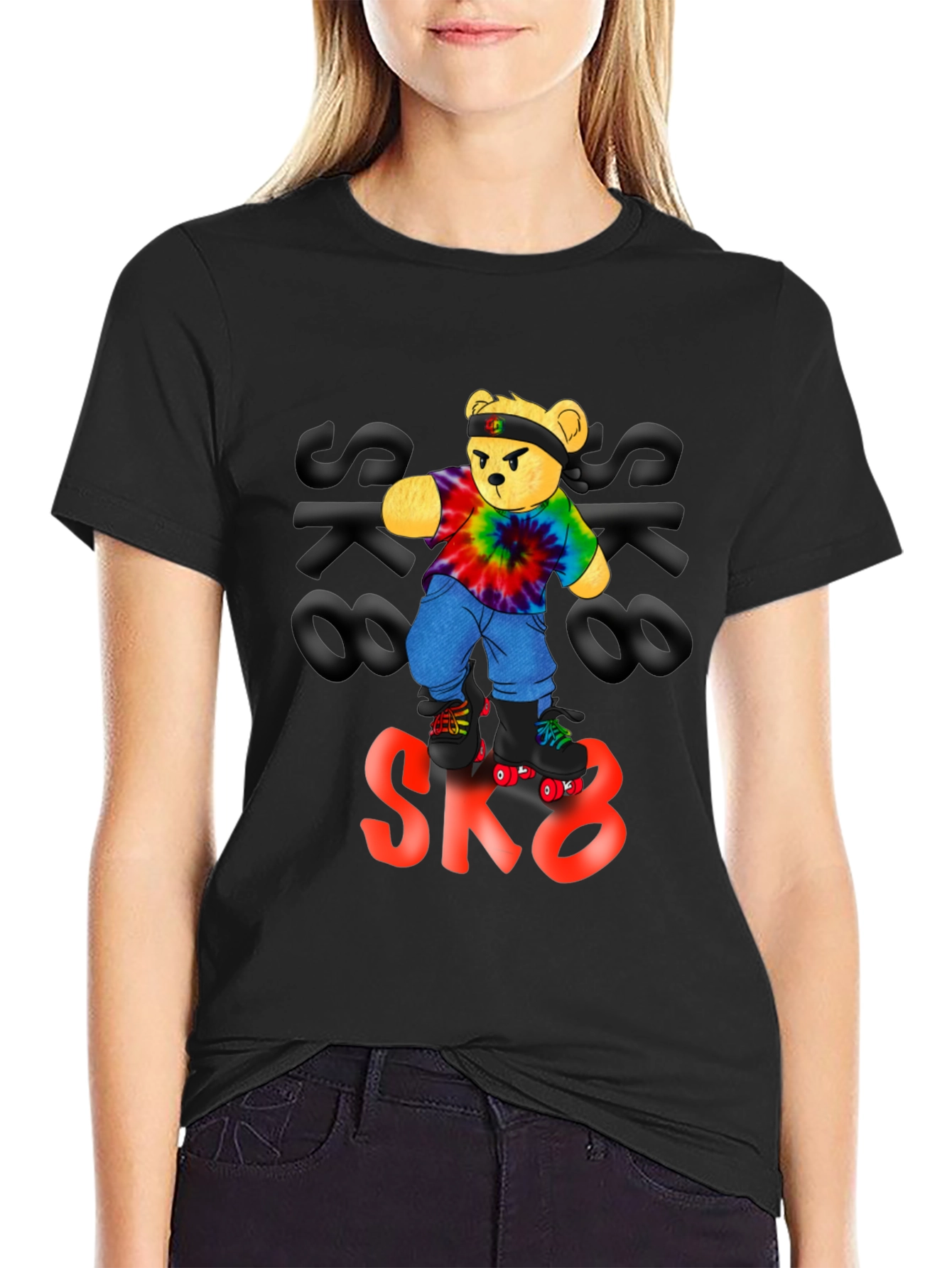 Cool Bear SK8 T-Shirt - Black Cotton Tee