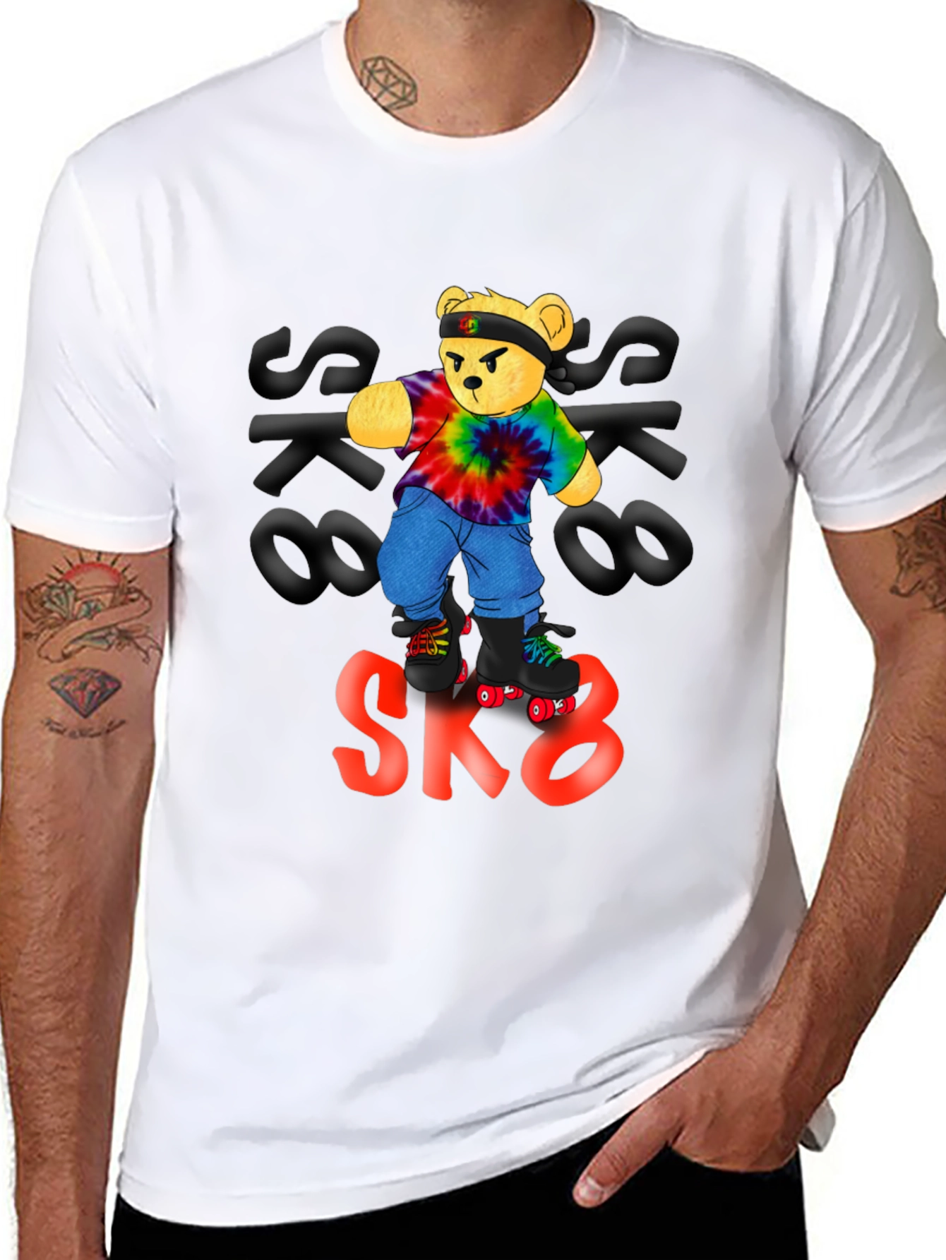 Cool Bear SK8 T-Shirt - Black Cotton Tee