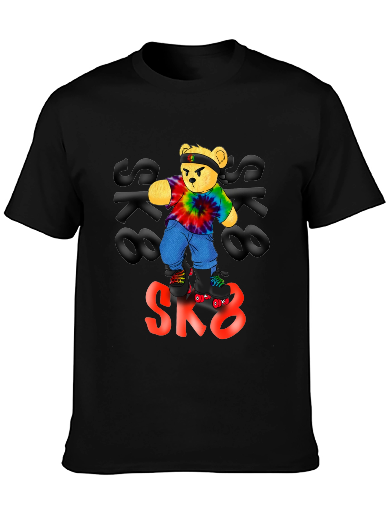 Cool Bear SK8 T-Shirt - Black Cotton Tee