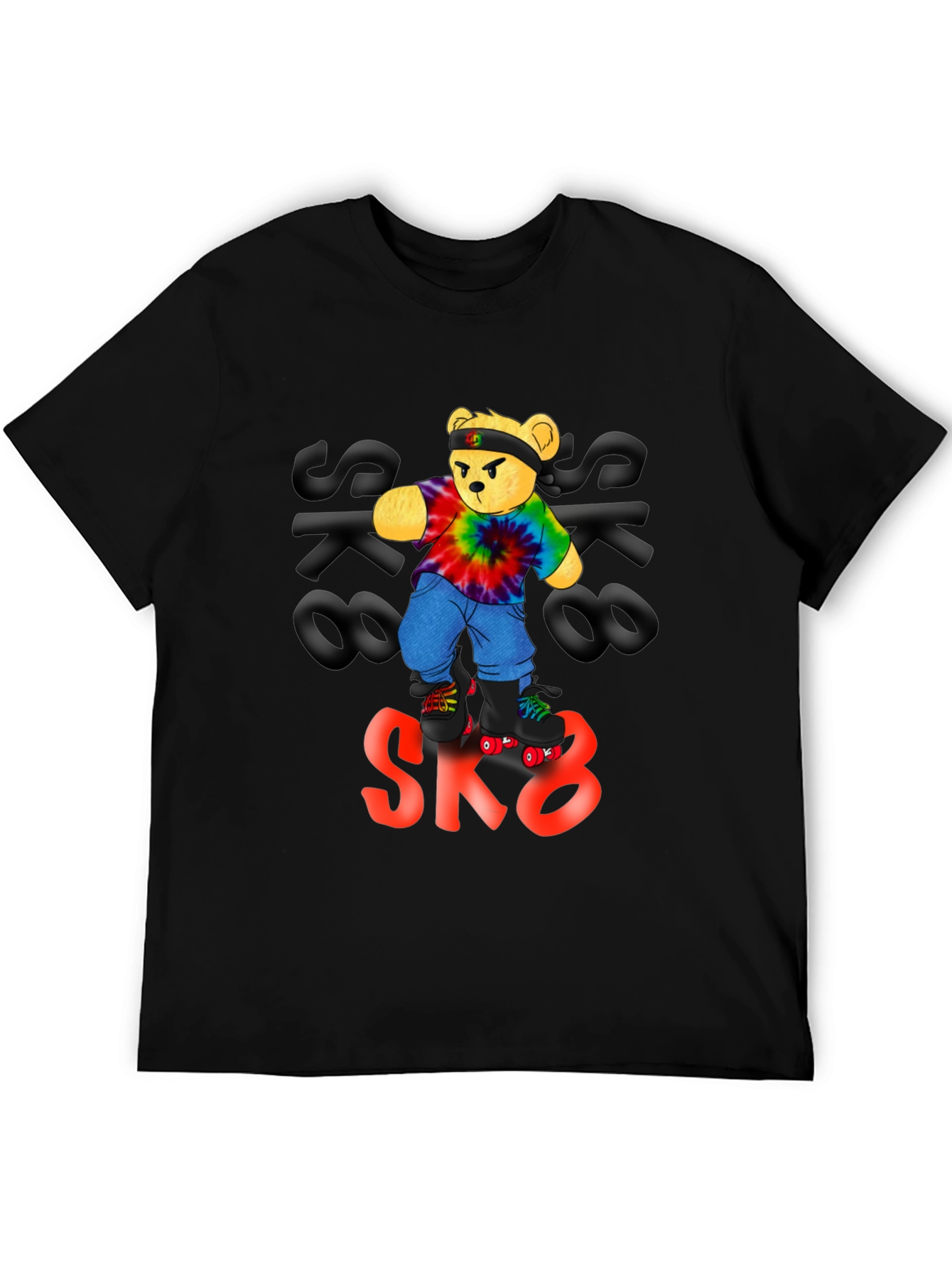 Cool Bear SK8 T-Shirt - Black Cotton Tee