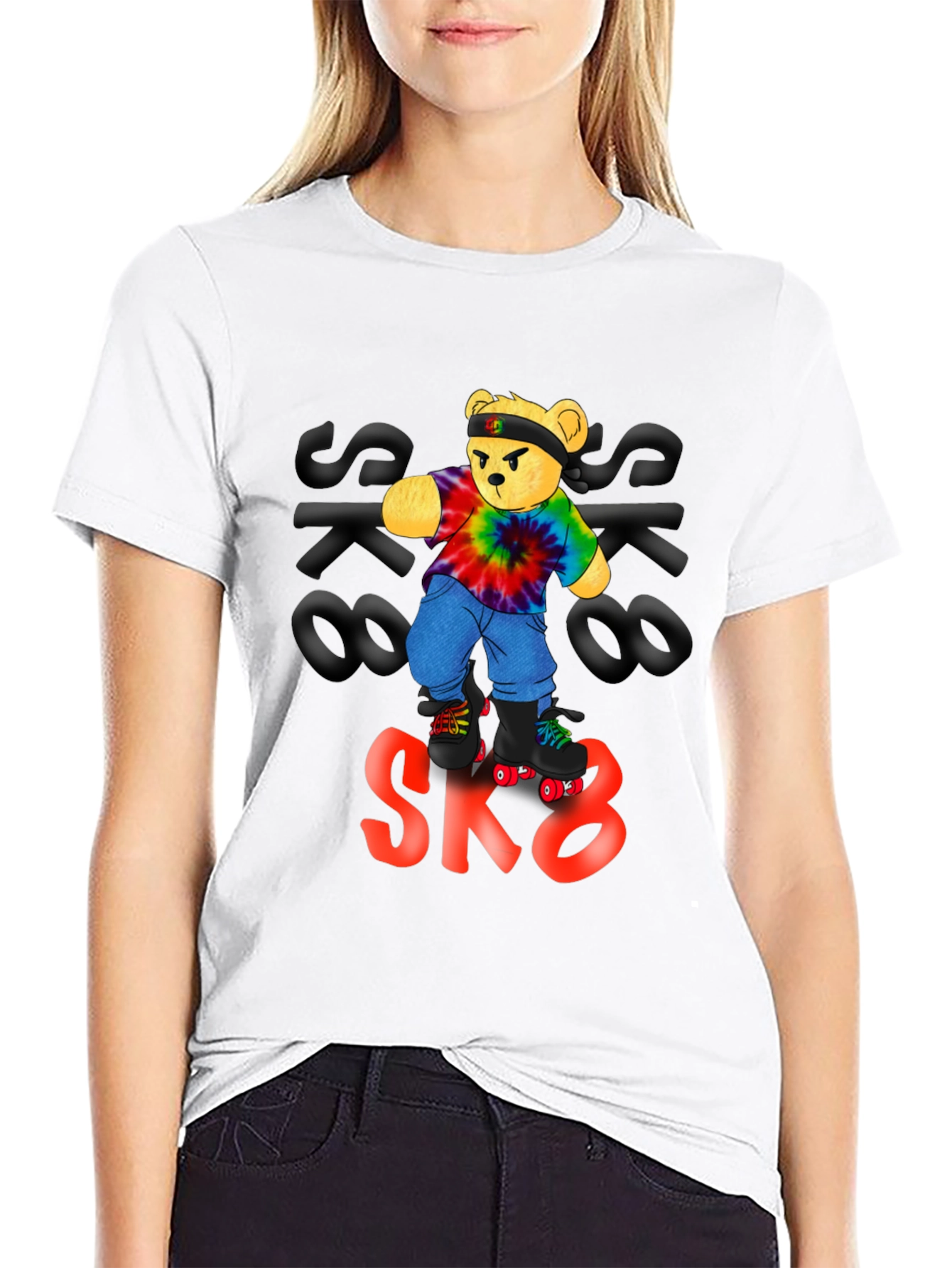 Cool Bear SK8 T-Shirt - Black Cotton Tee