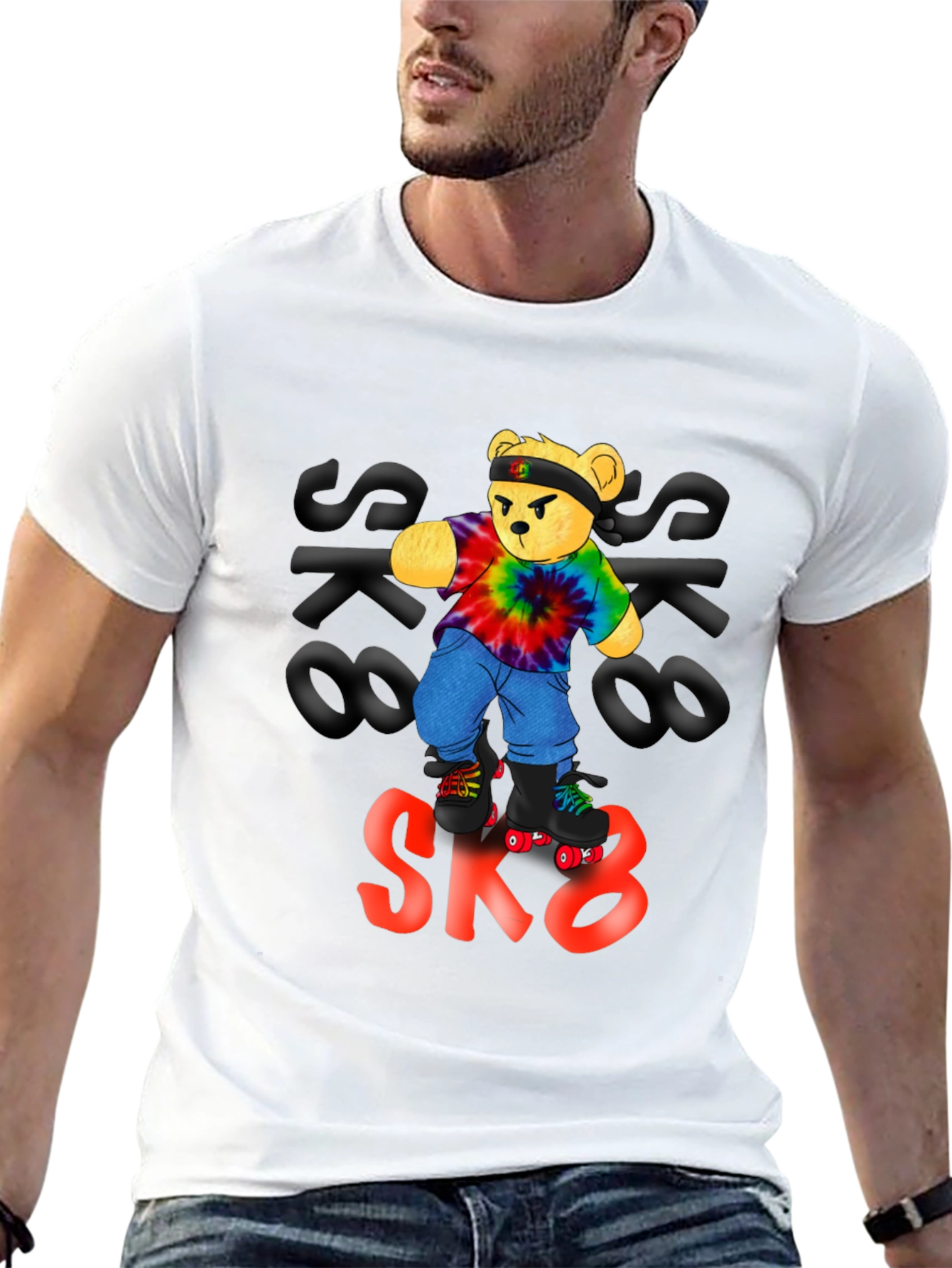 Cool Bear SK8 T-Shirt - Black Cotton Tee