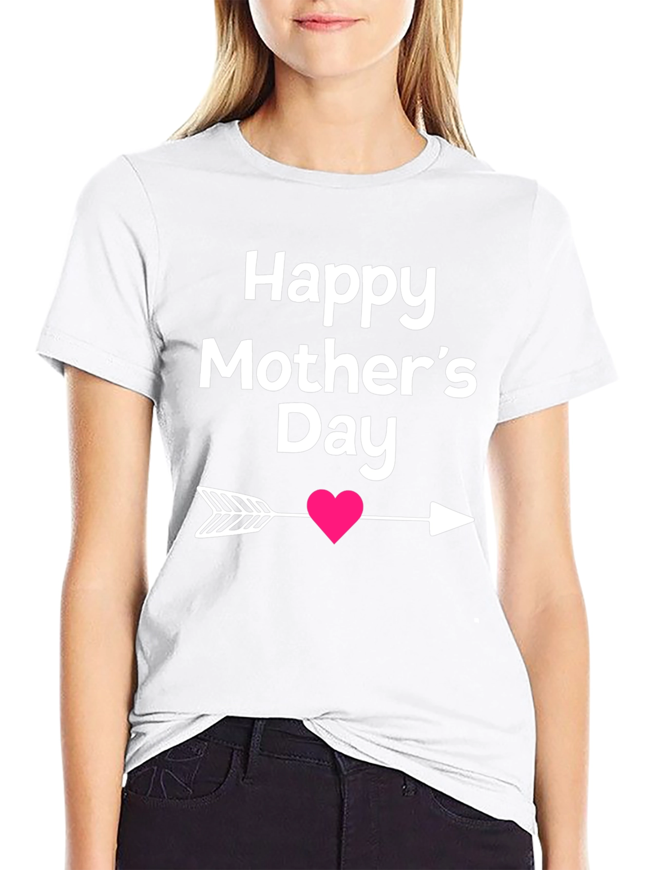 Happy Mothers Day T-Shirt Heart Arrow Design