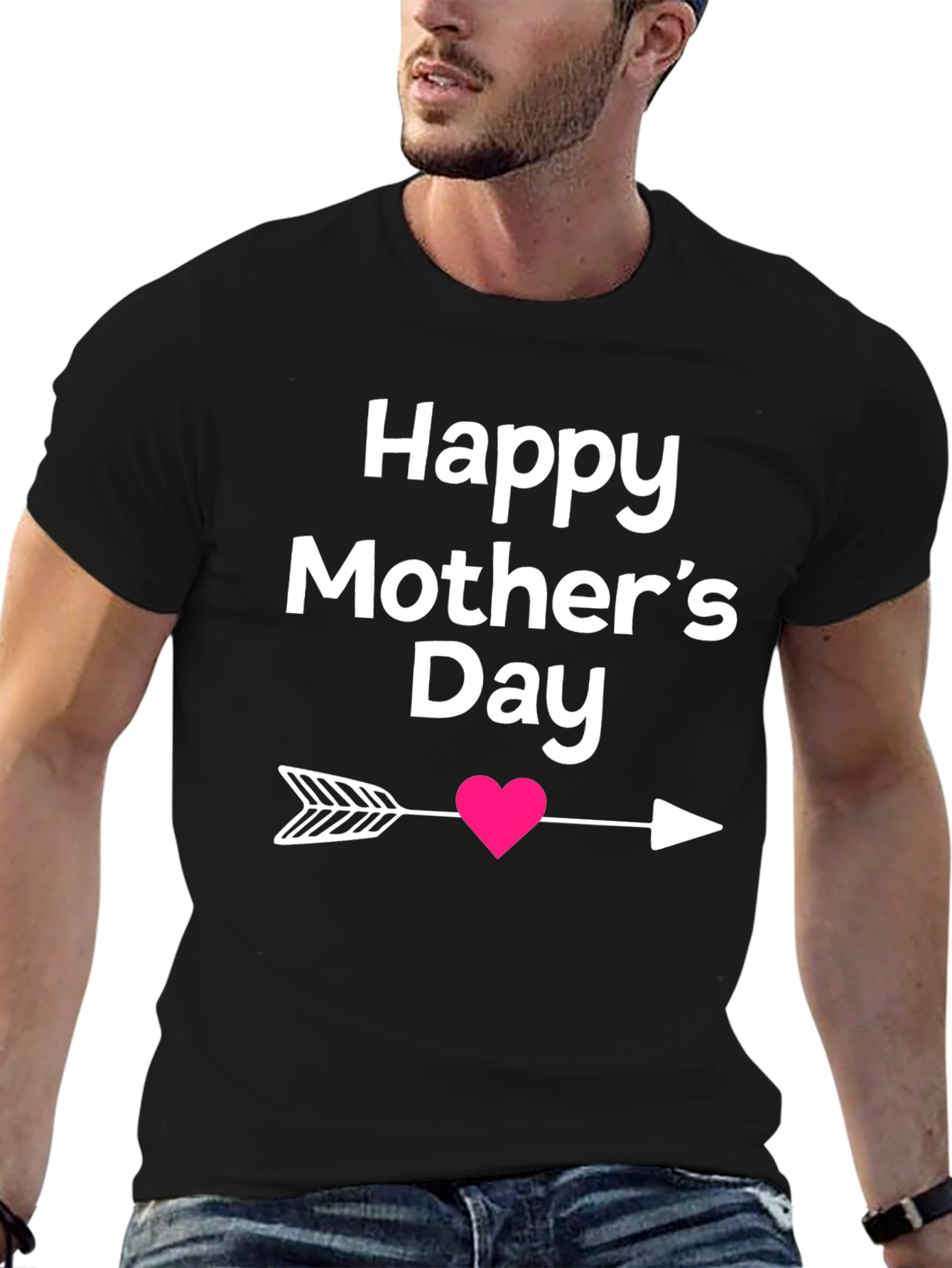 Happy Mothers Day T-Shirt Heart Arrow Design