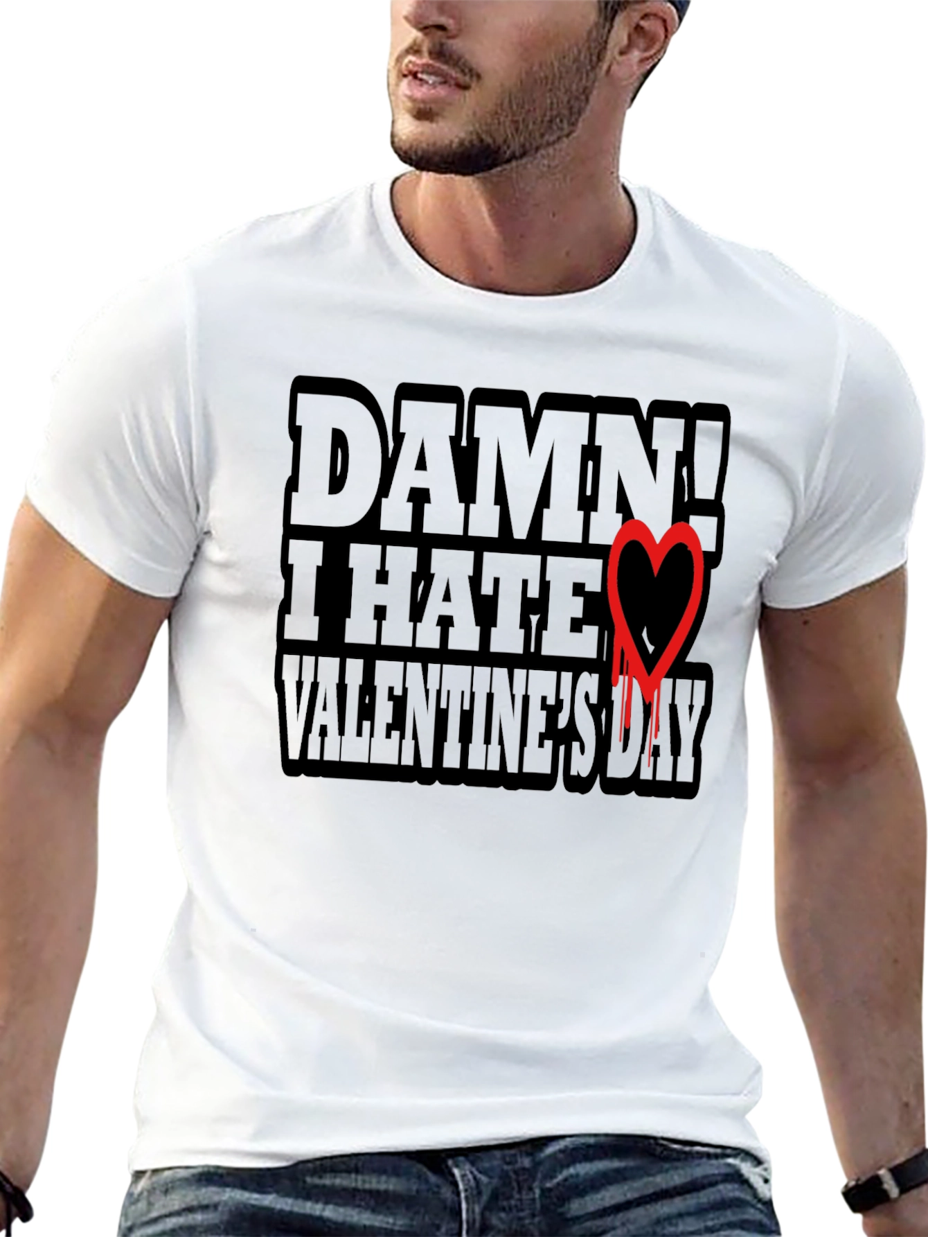 Anti-Valentines Day T-Shirt - Damn I Hate Valentines