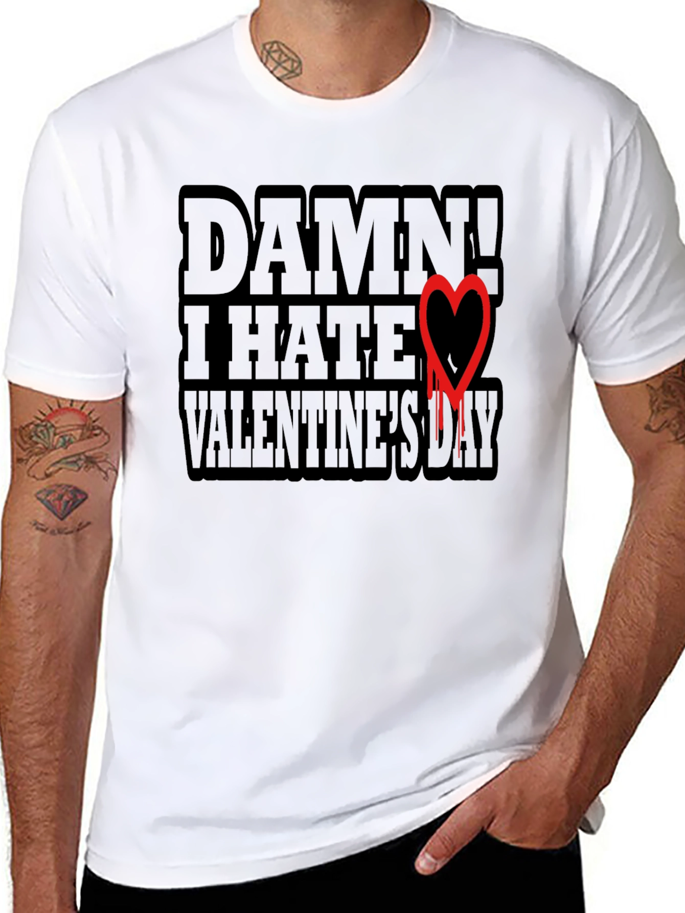 Anti-Valentines Day T-Shirt - Damn I Hate Valentines