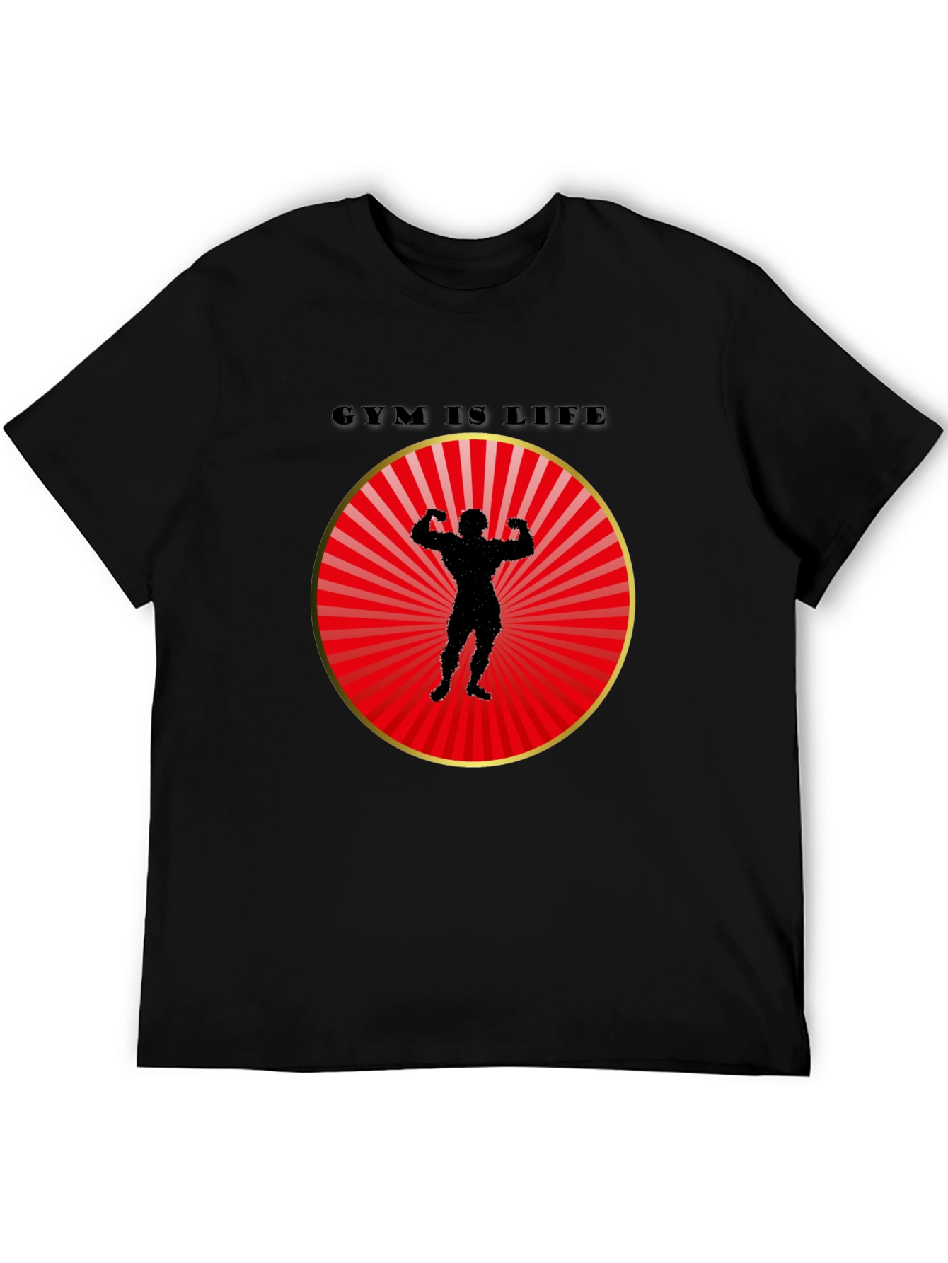Gym Is Life Graphic Tee - Bodybuilder Design
