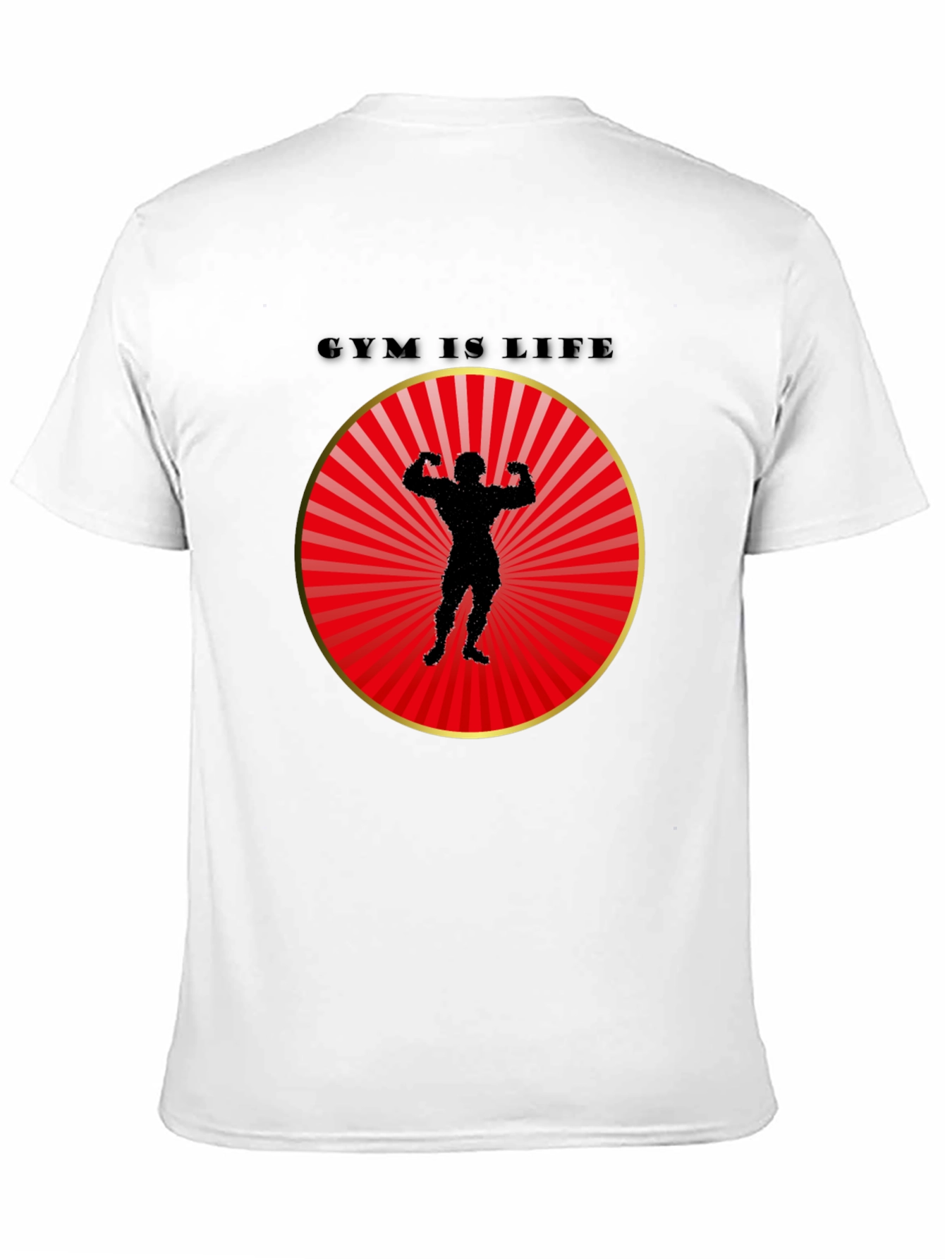 Gym Is Life Graphic Tee - Bodybuilder Design