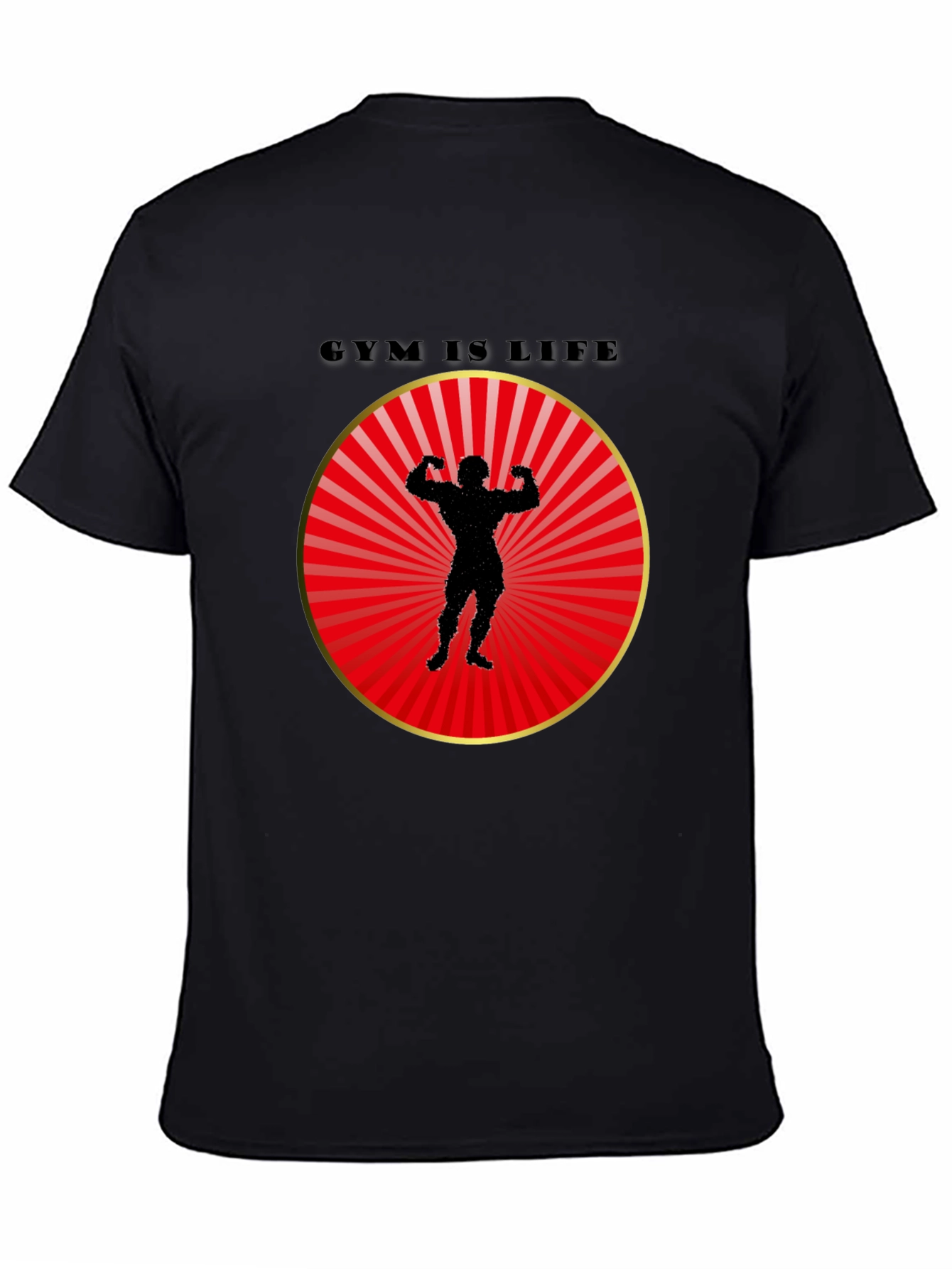 Gym Is Life Graphic Tee - Bodybuilder Design