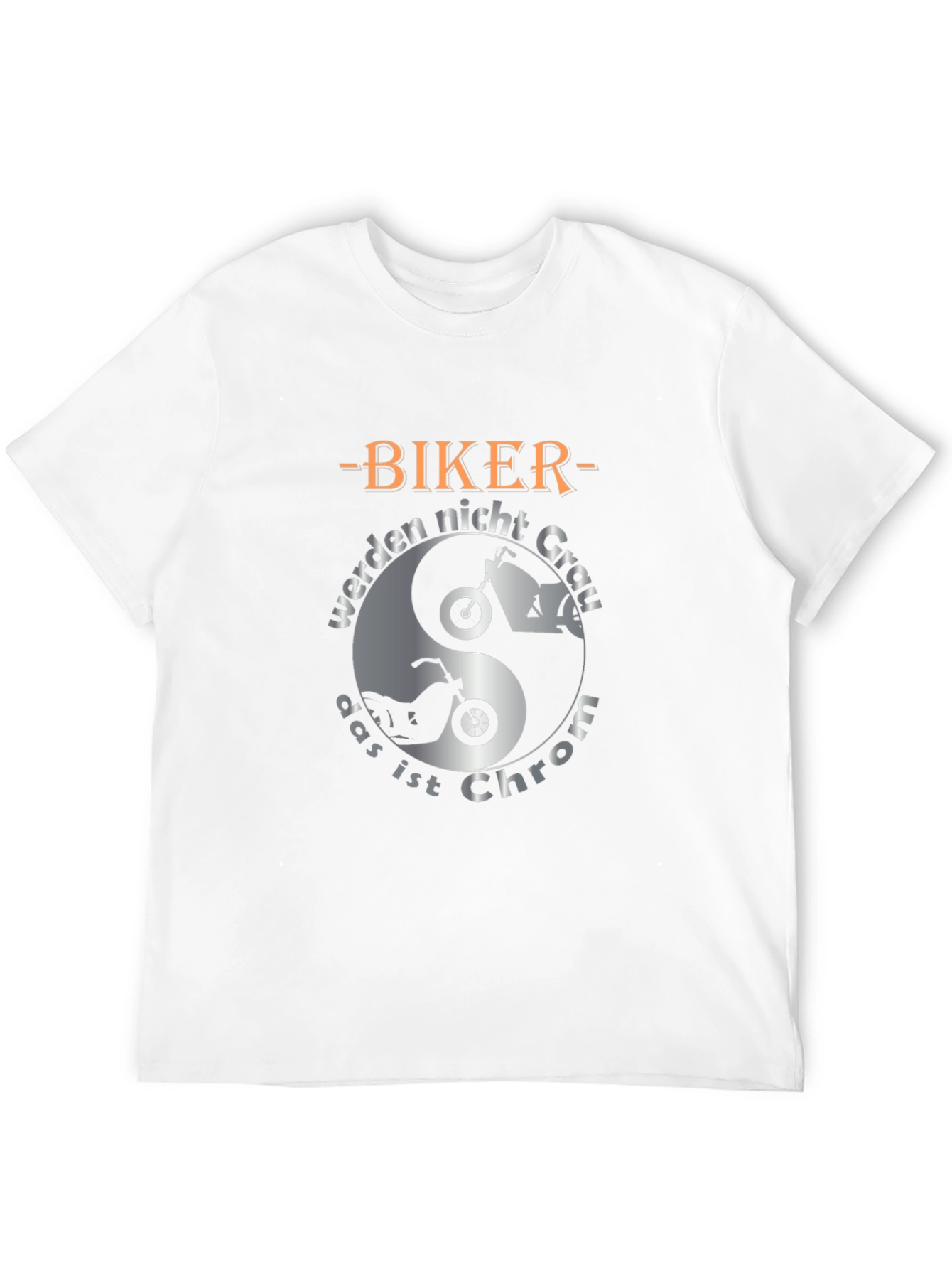 Biker Chrom T-Shirt - Motorcycle Yin Yang Graphic