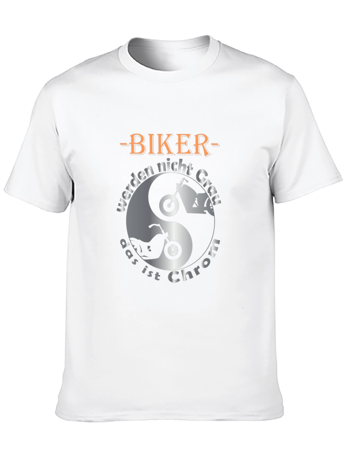 Biker Chrom T-Shirt - Motorcycle Yin Yang Graphic