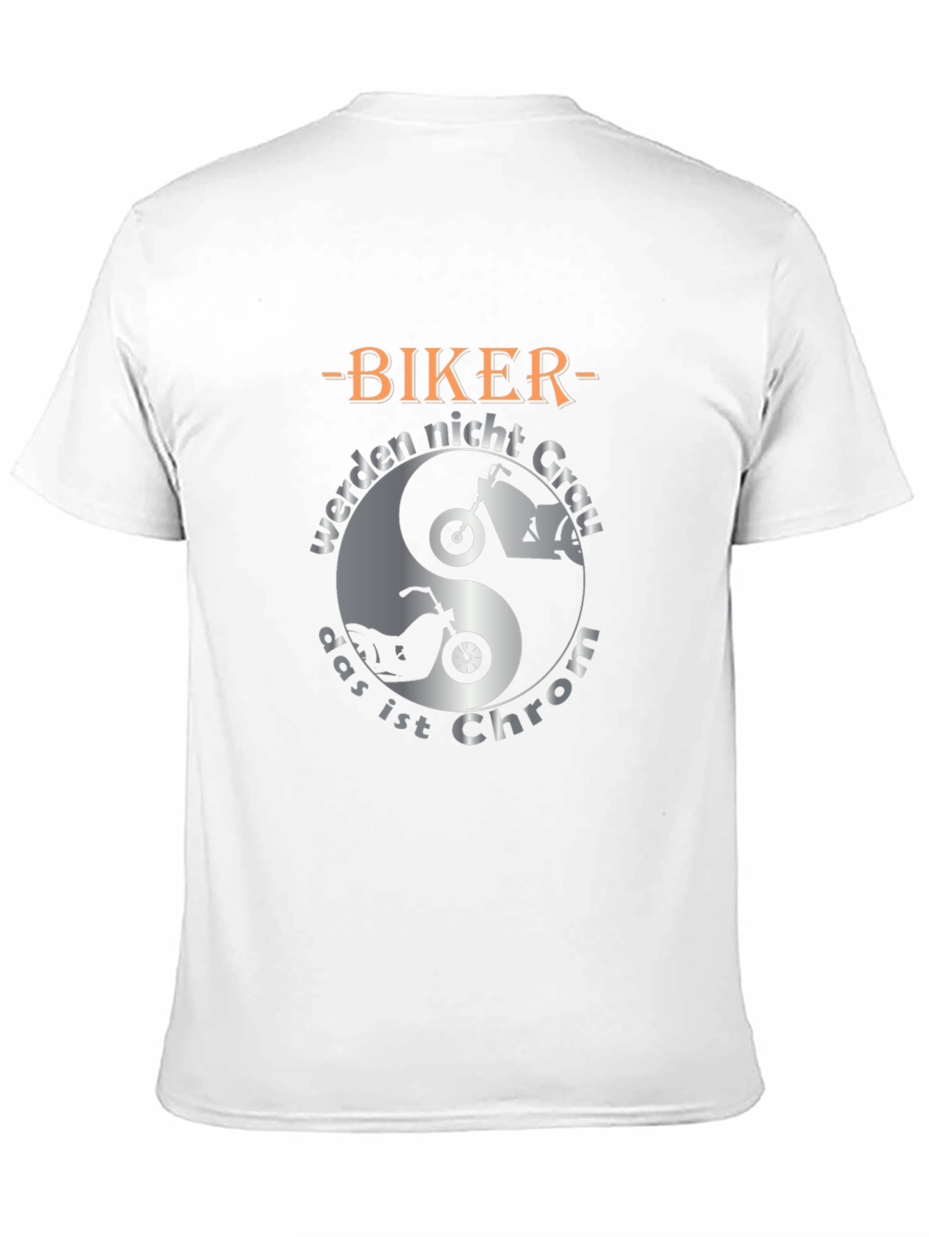 Biker Chrom T-Shirt - Motorcycle Yin Yang Graphic