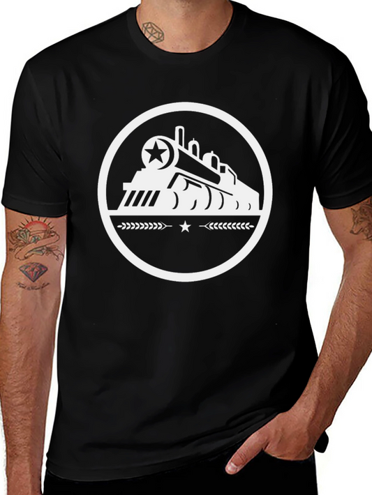 Vintage Train Graphic Tee - Black
