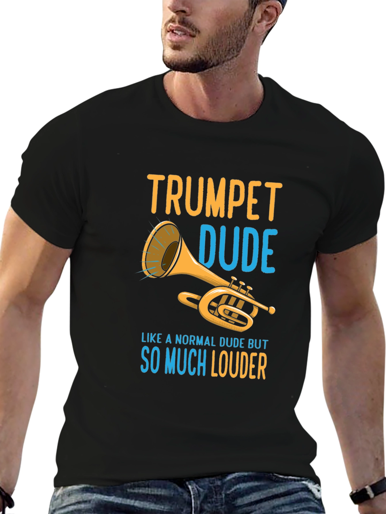 Trumpet Dude Graphic T-Shirt - Loud Musician Tee