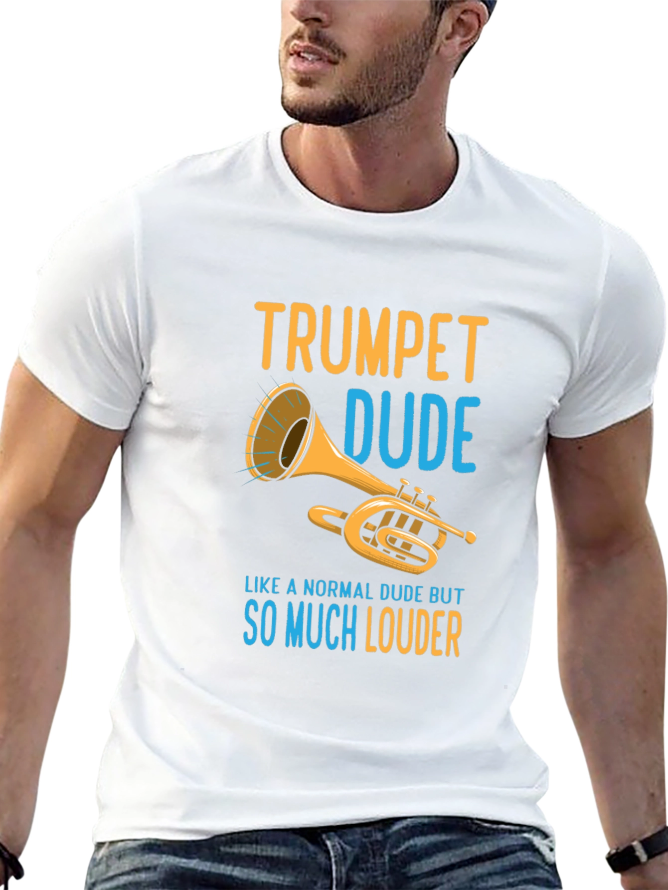 Trumpet Dude Graphic T-Shirt - Loud Musician Tee