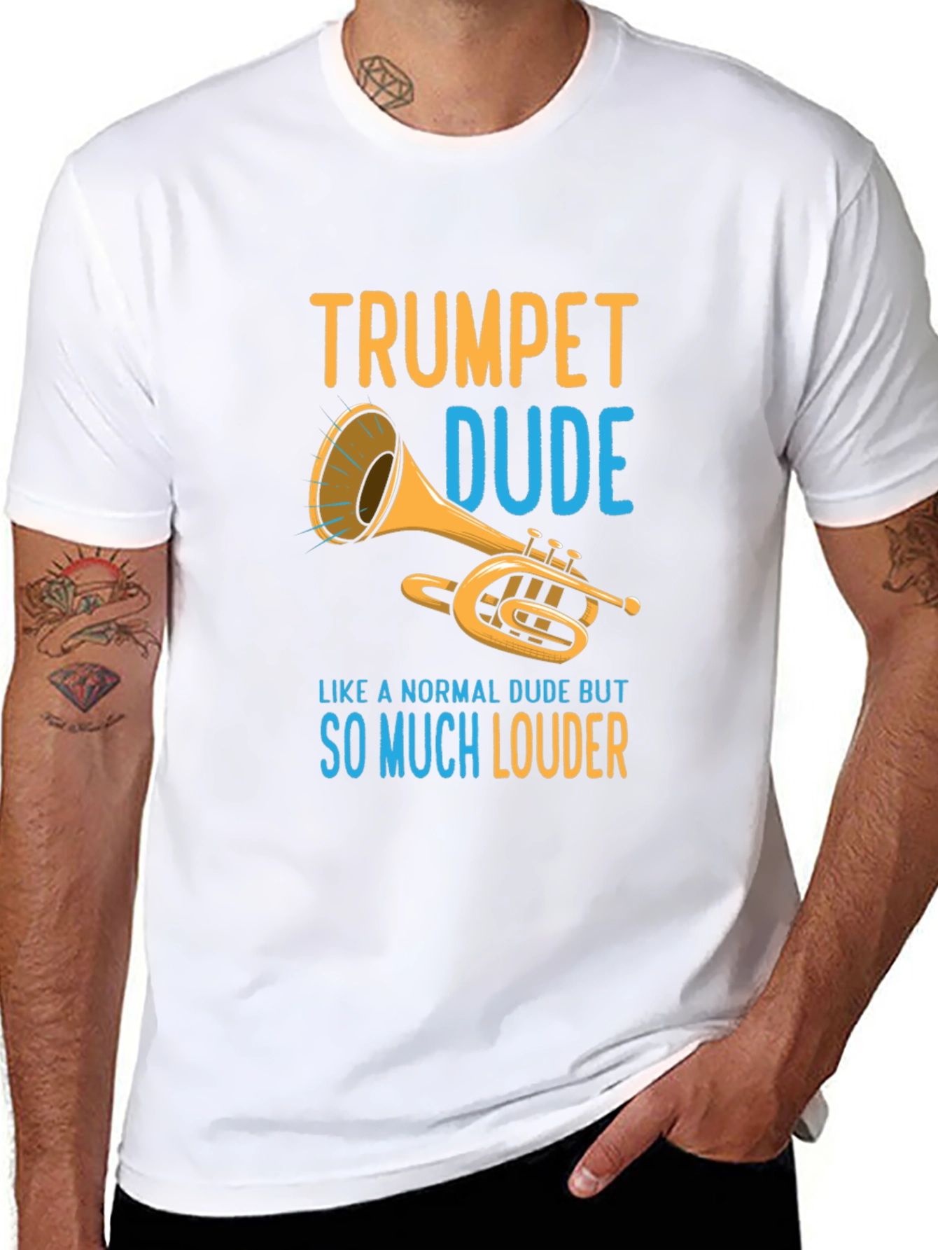 Trumpet Dude Graphic T-Shirt - Loud Musician Tee