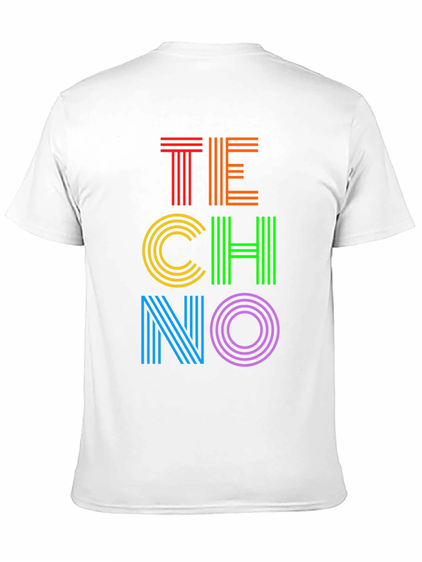 Retro TECHNO Graphic Tee - Bold & Vibrant Design