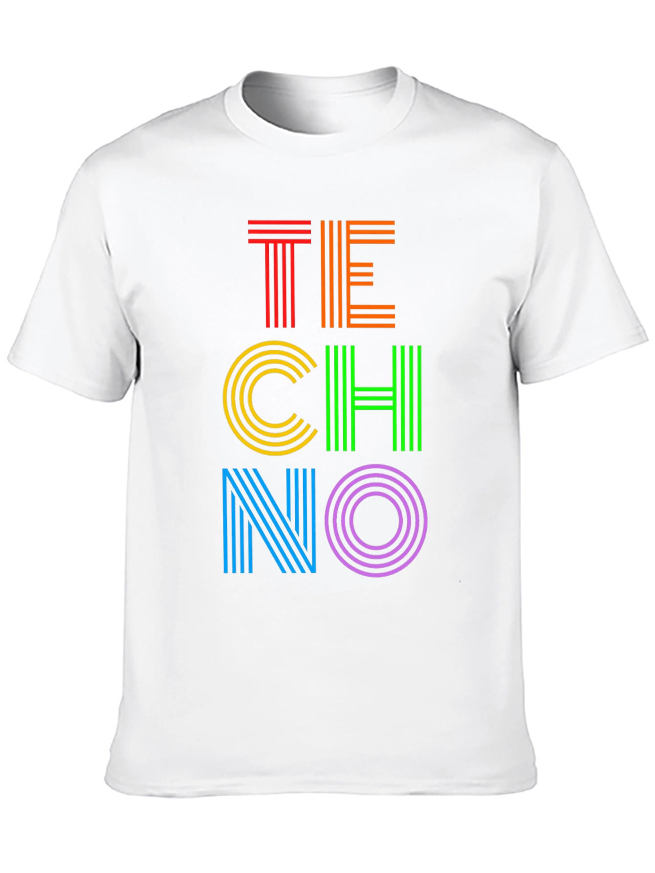 Retro TECHNO Graphic Tee - Bold & Vibrant Design