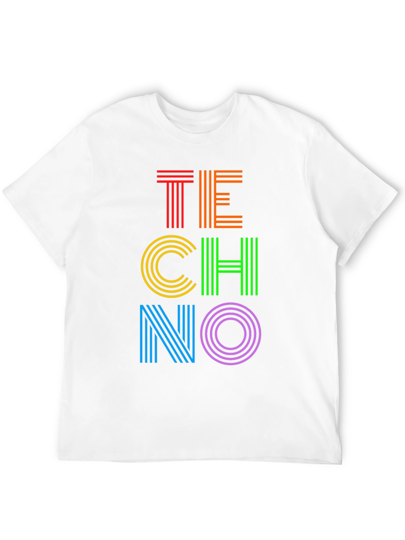Retro TECHNO Graphic Tee - Bold & Vibrant Design