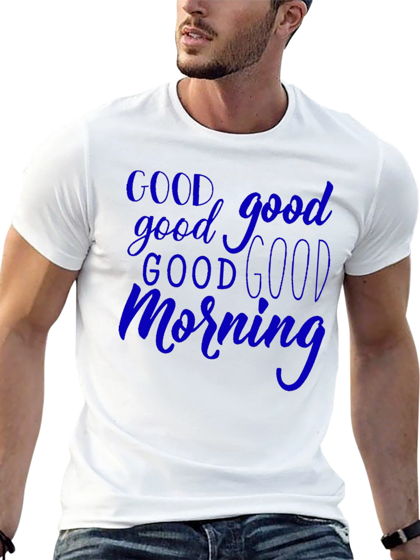 Good Morning Graphic T-Shirt - Black Casual Tee