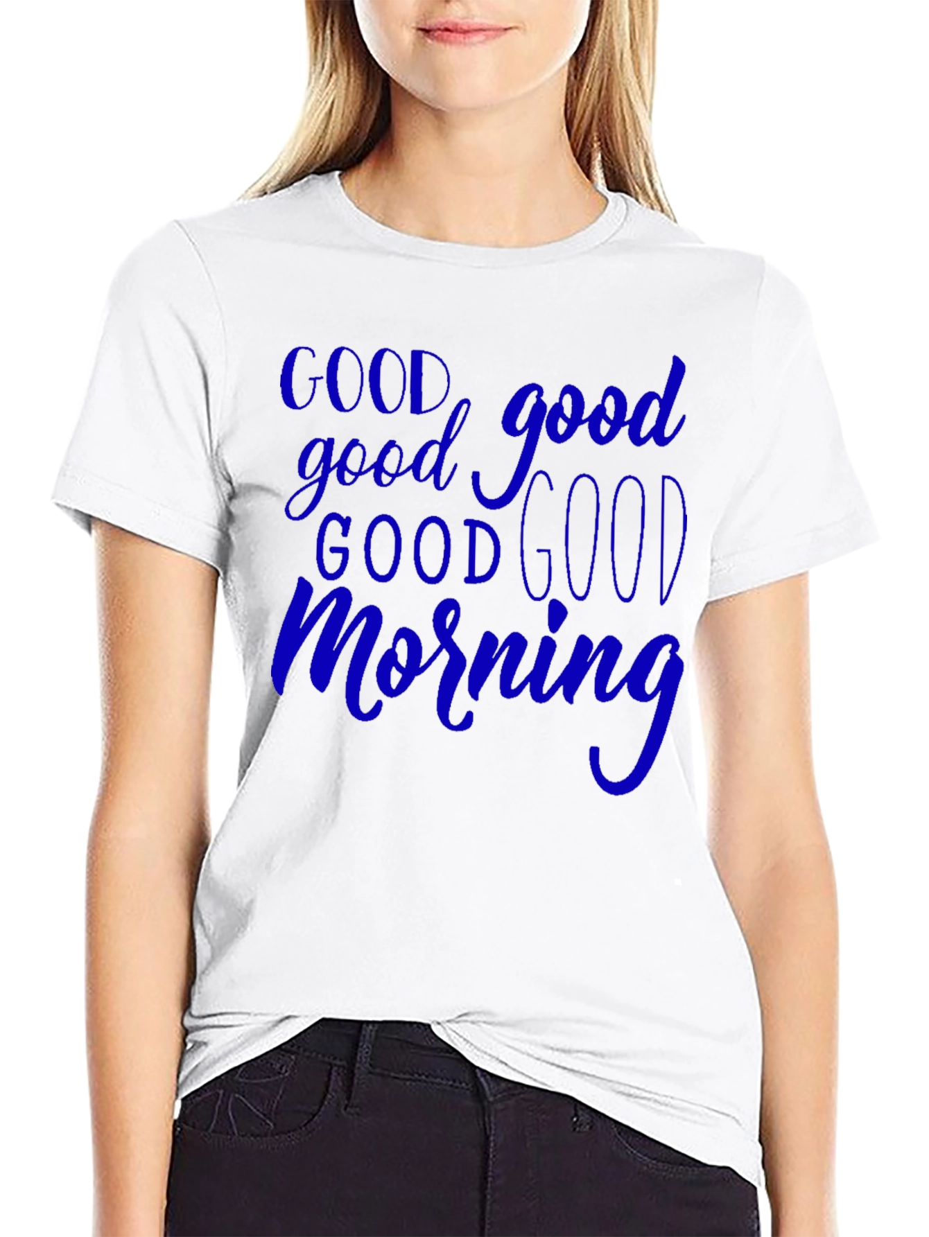 Good Morning Graphic T-Shirt - Black Casual Tee