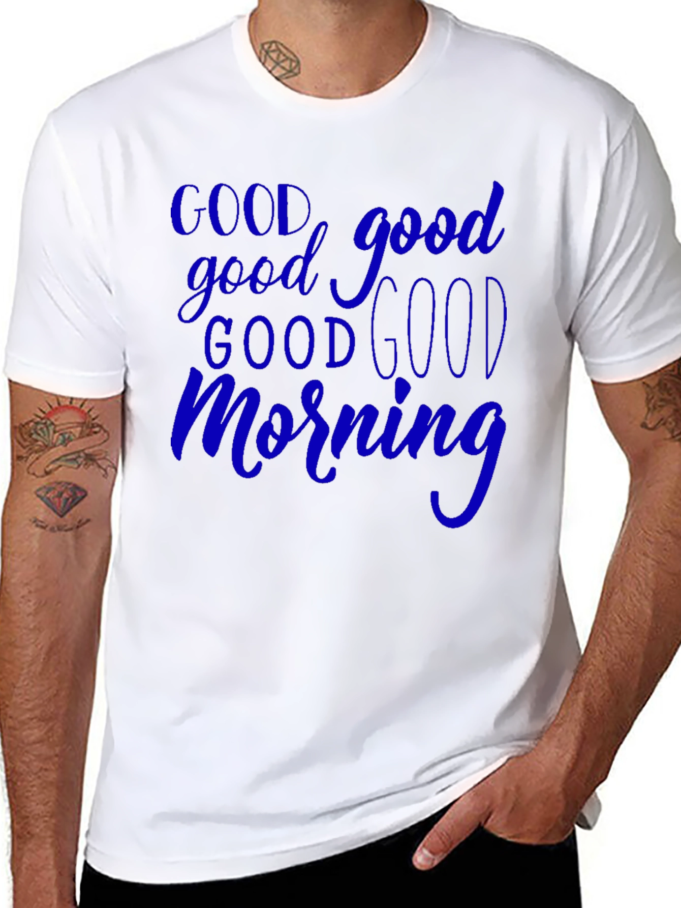 Good Morning Graphic T-Shirt - Black Casual Tee