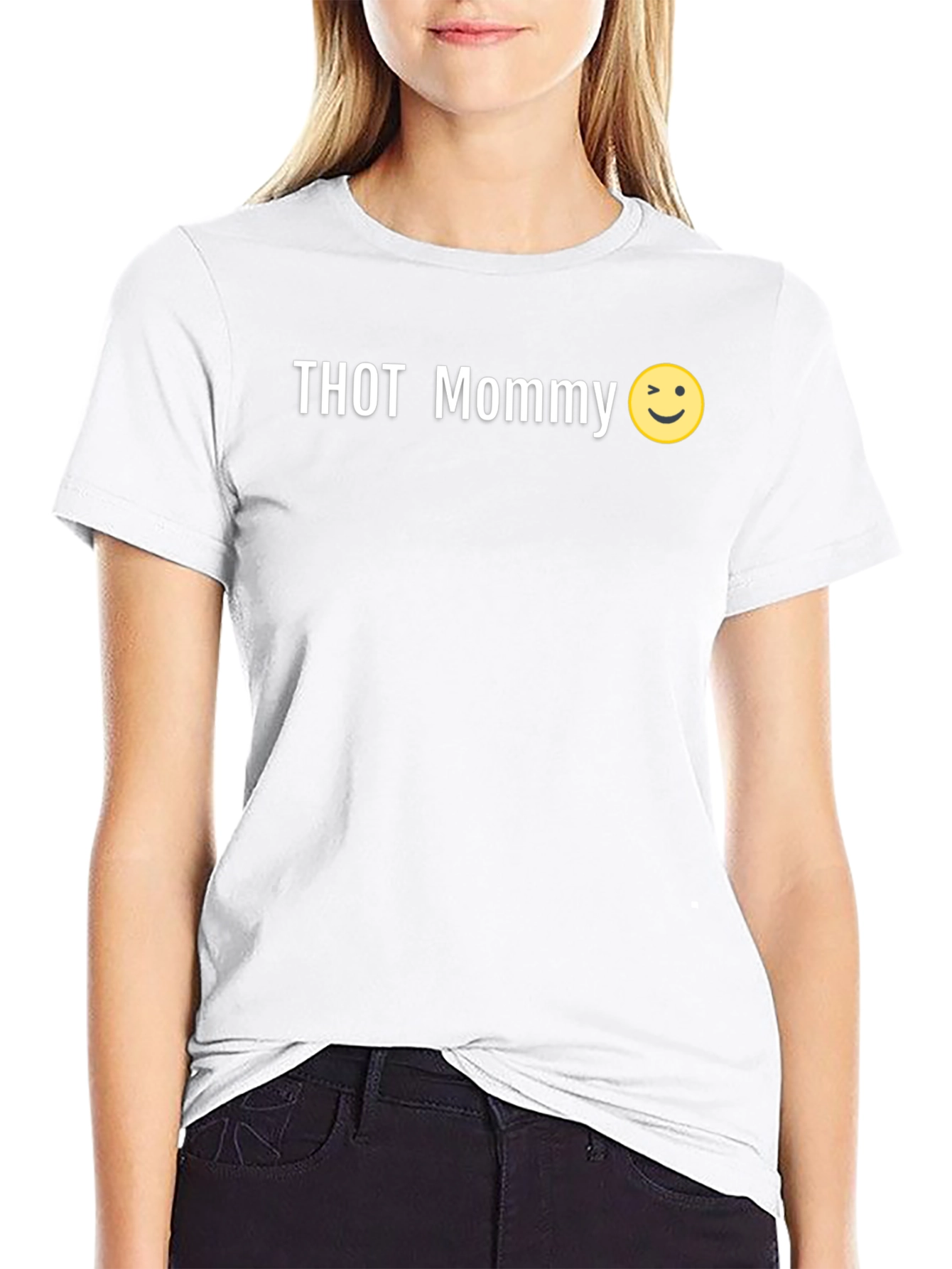 THOT Mommy Graphic Print Mens Black T-Shirt