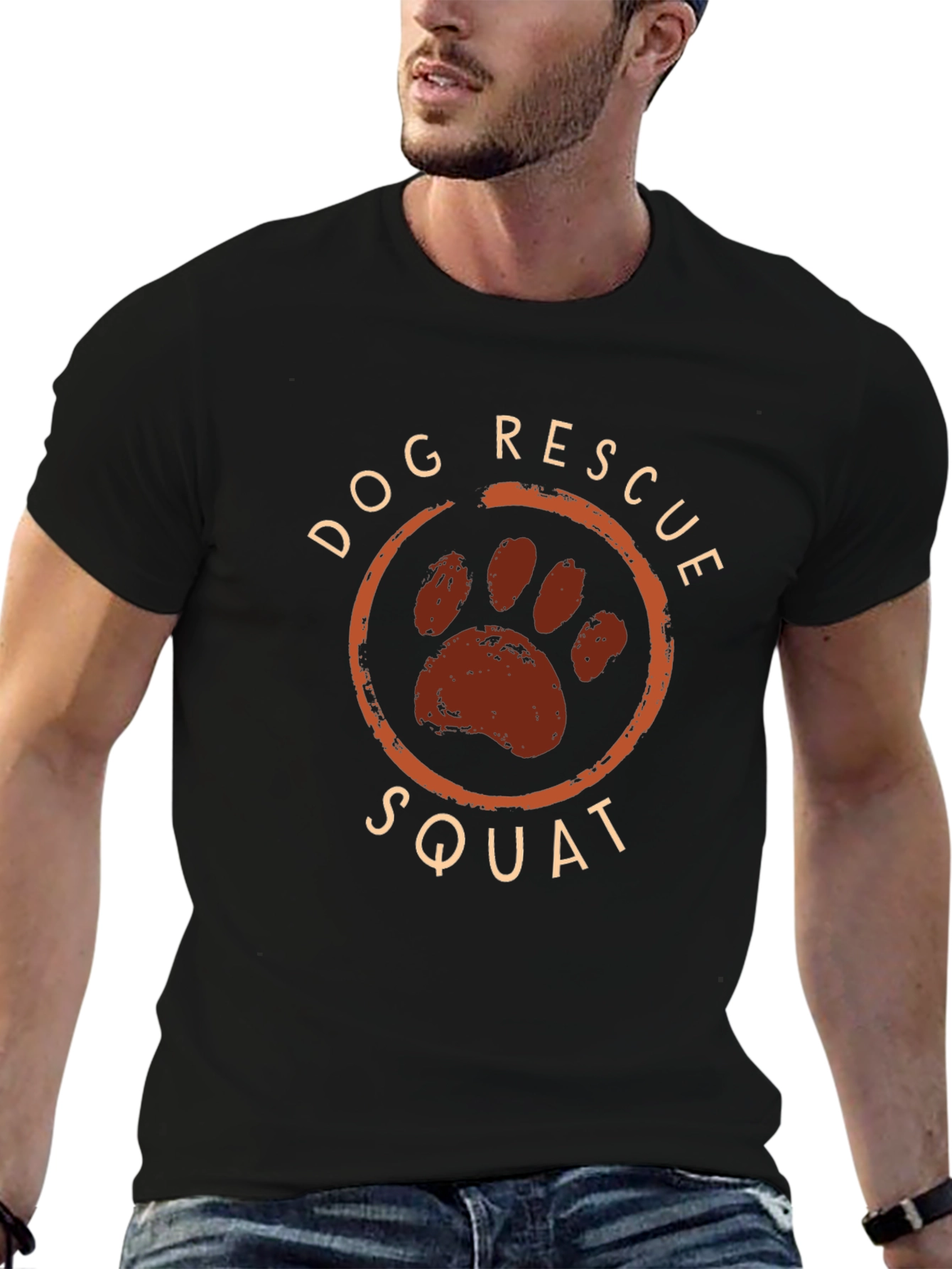 Dog Rescue Squad Black Graphic Tee