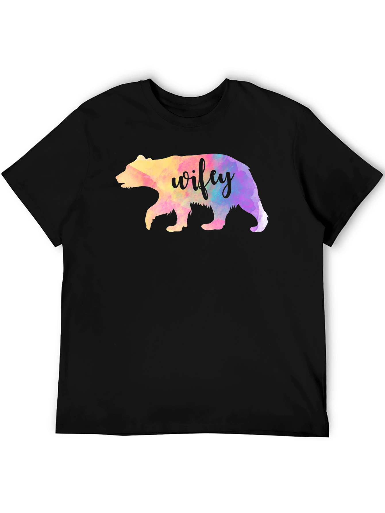 Wifey Bear Graphic Tee - Black