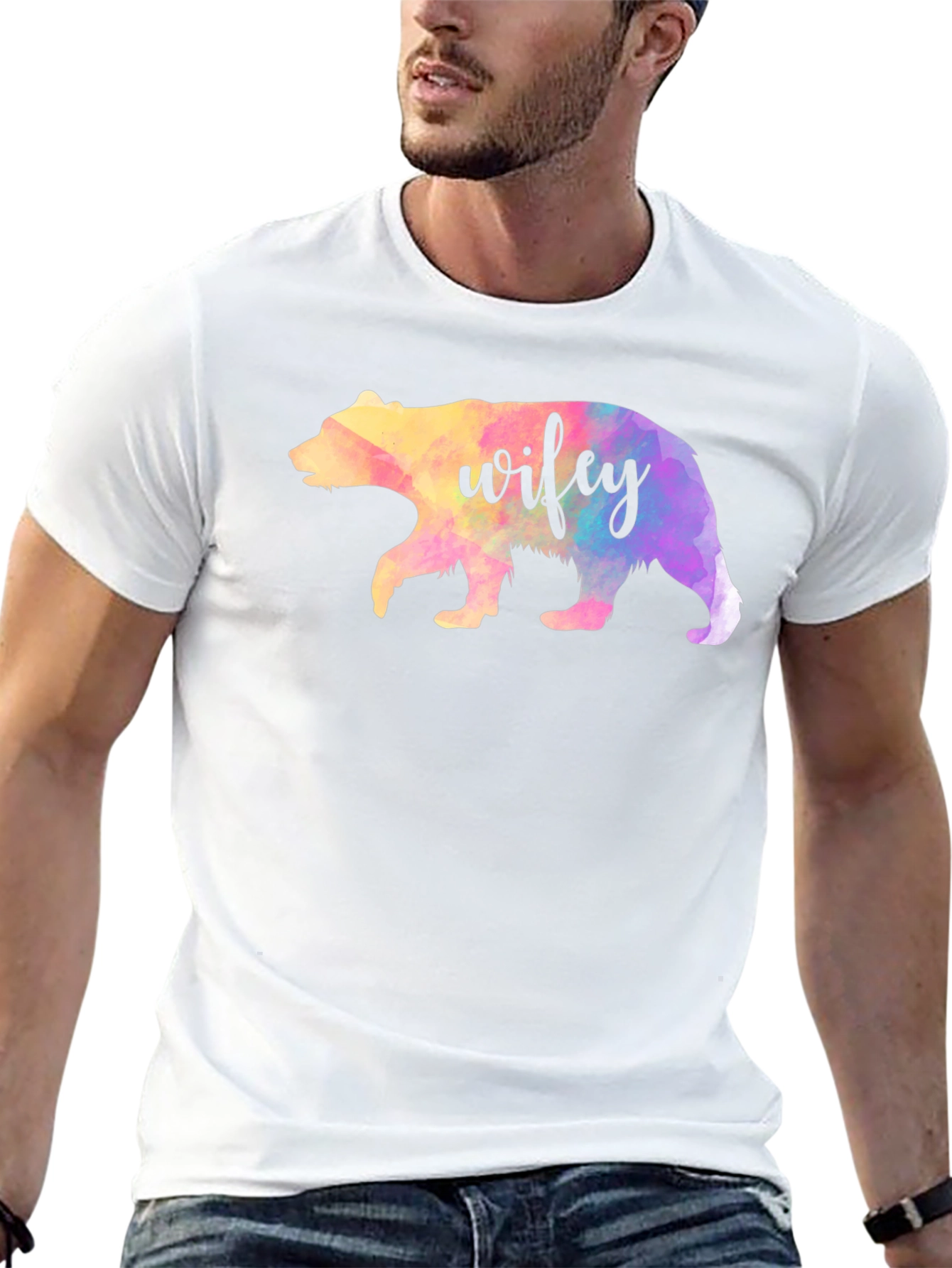 Wifey Bear Graphic Tee - Black
