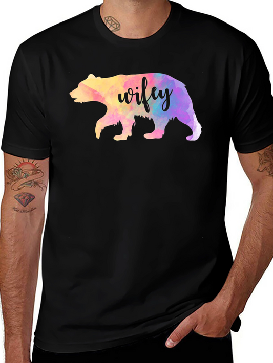 Wifey Bear Graphic Tee - Black