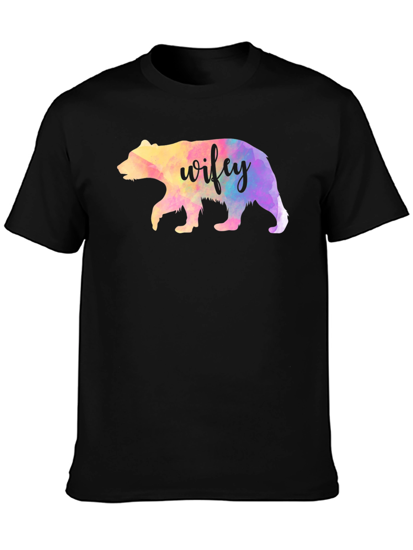 Wifey Bear Graphic Tee - Black