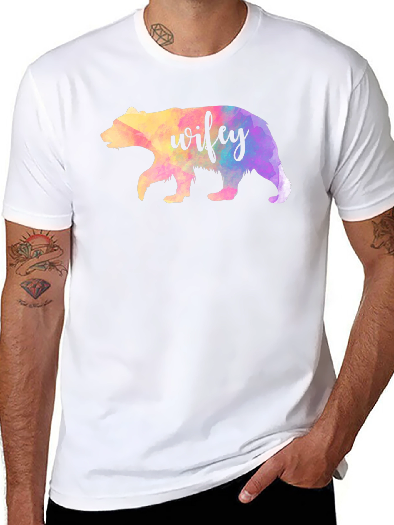 Wifey Bear Graphic Tee - Black