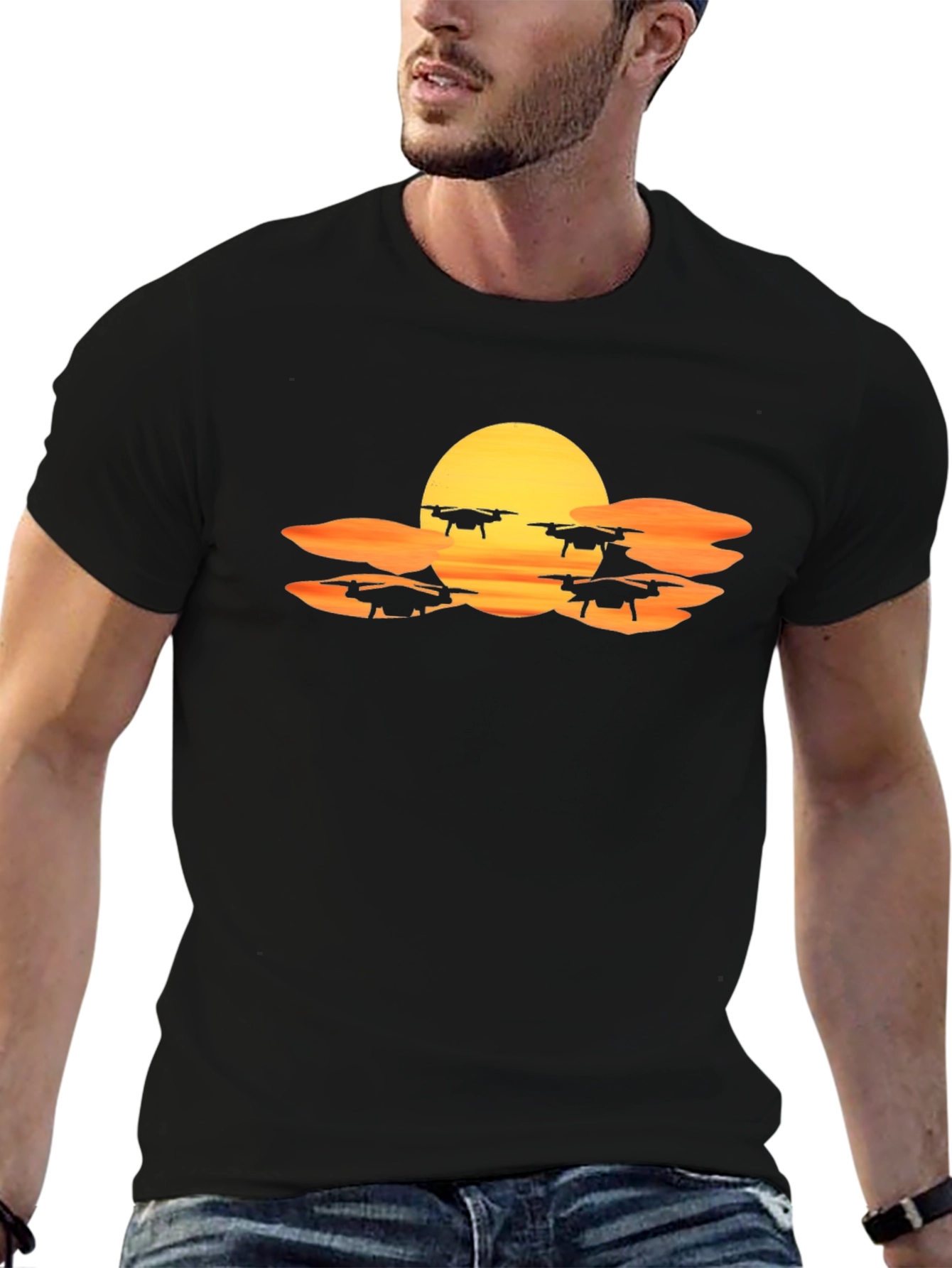 Drone Sunset T-Shirt - Fly High in Style!