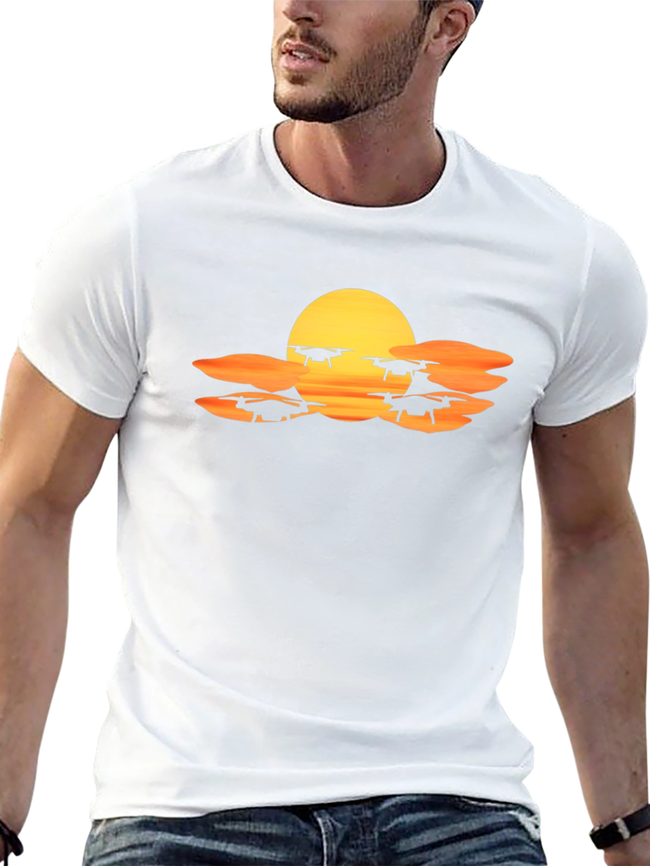 Drone Sunset T-Shirt - Fly High in Style!