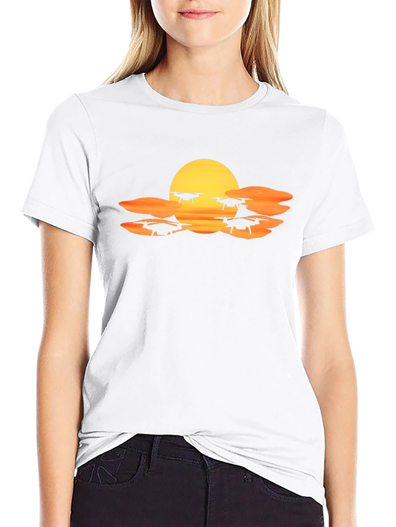 Drone Sunset T-Shirt - Fly High in Style!