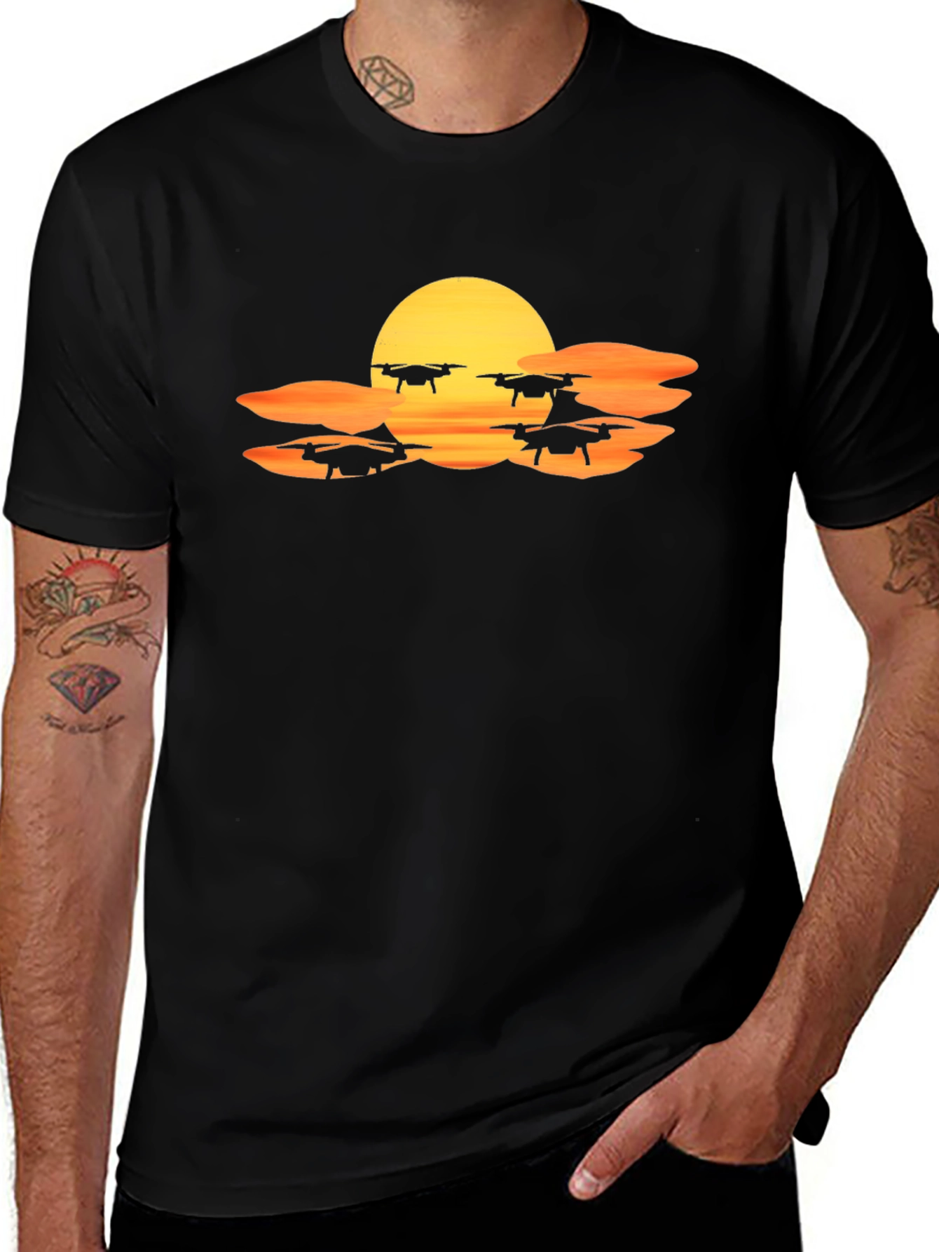 Drone Sunset T-Shirt - Fly High in Style!