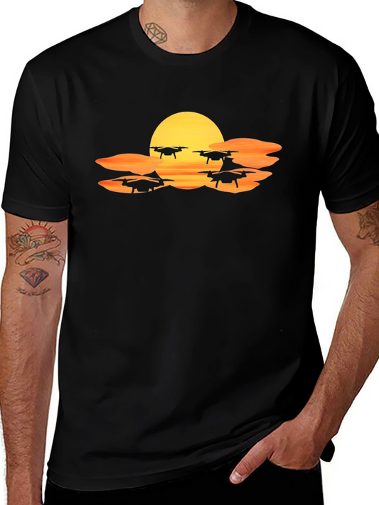 Drone Sunset T-Shirt - Fly High in Style!