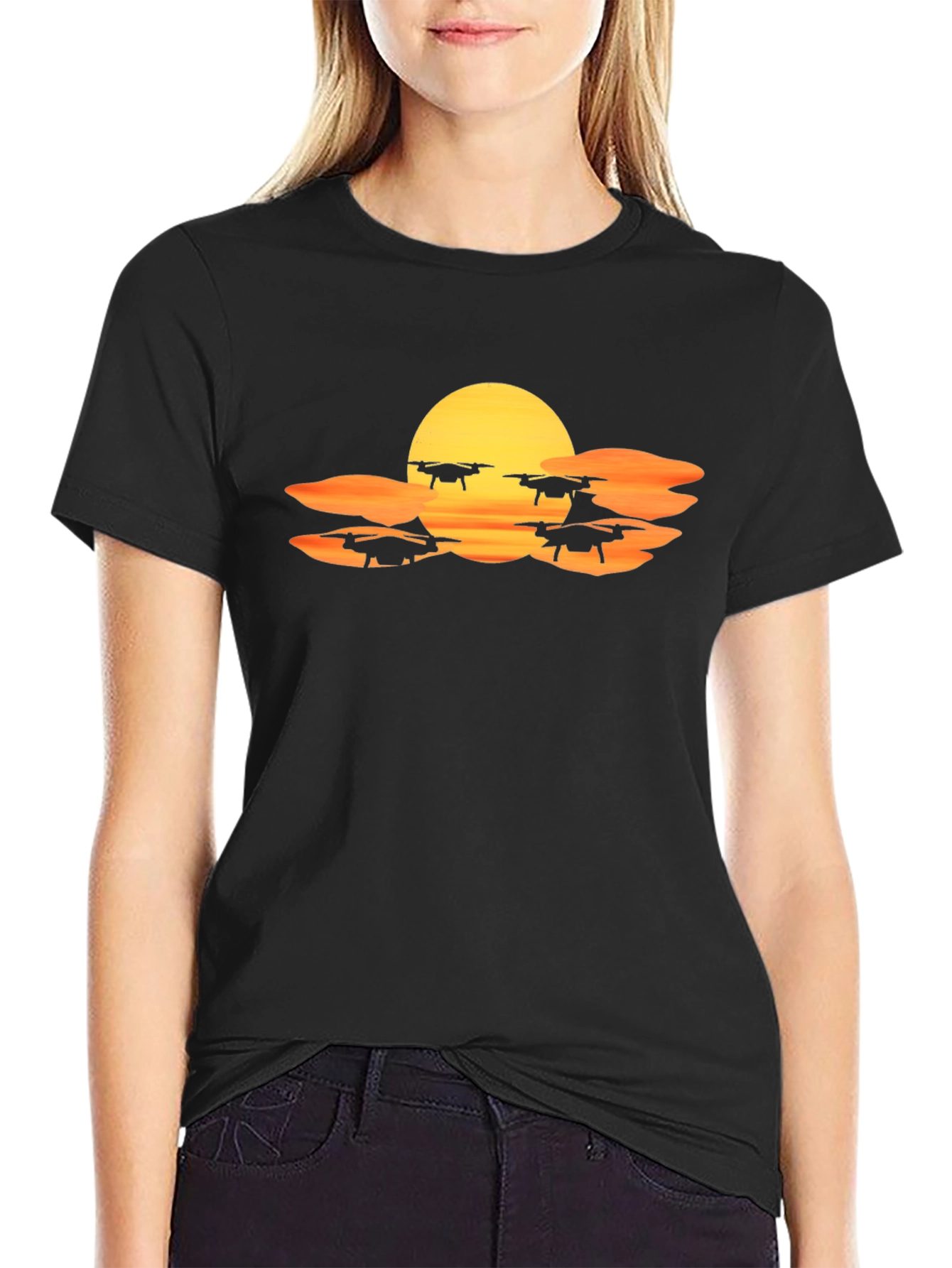 Drone Sunset T-Shirt - Fly High in Style!