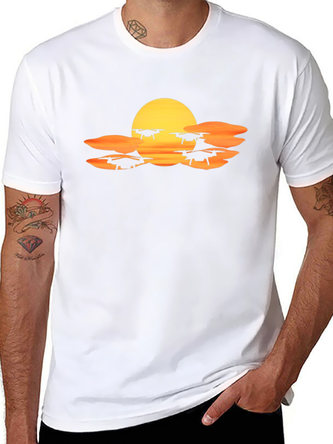 Drone Sunset T-Shirt - Fly High in Style!