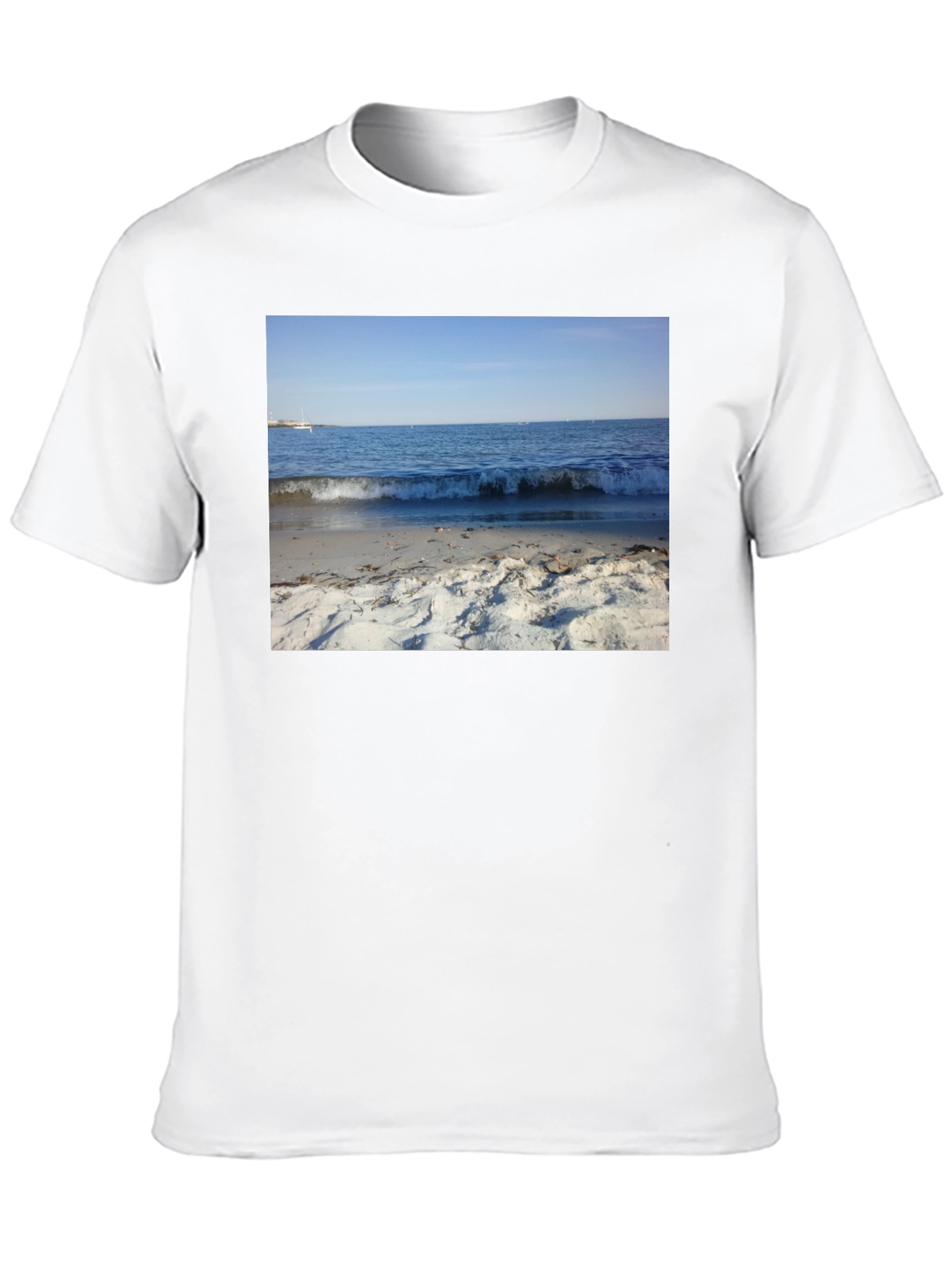 Beach Scene Graphic Black T-Shirt