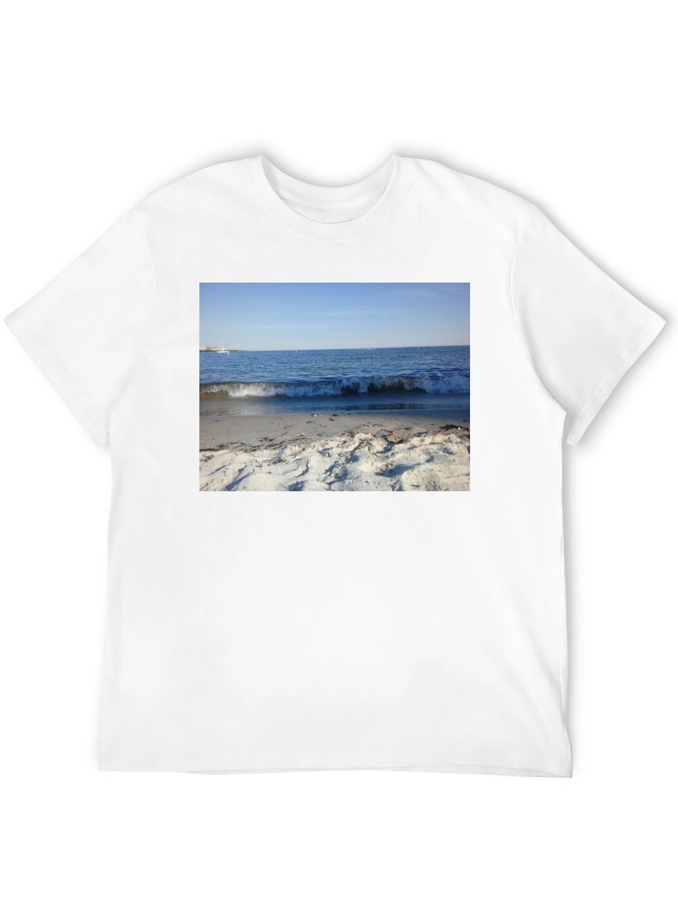 Beach Scene Graphic Black T-Shirt