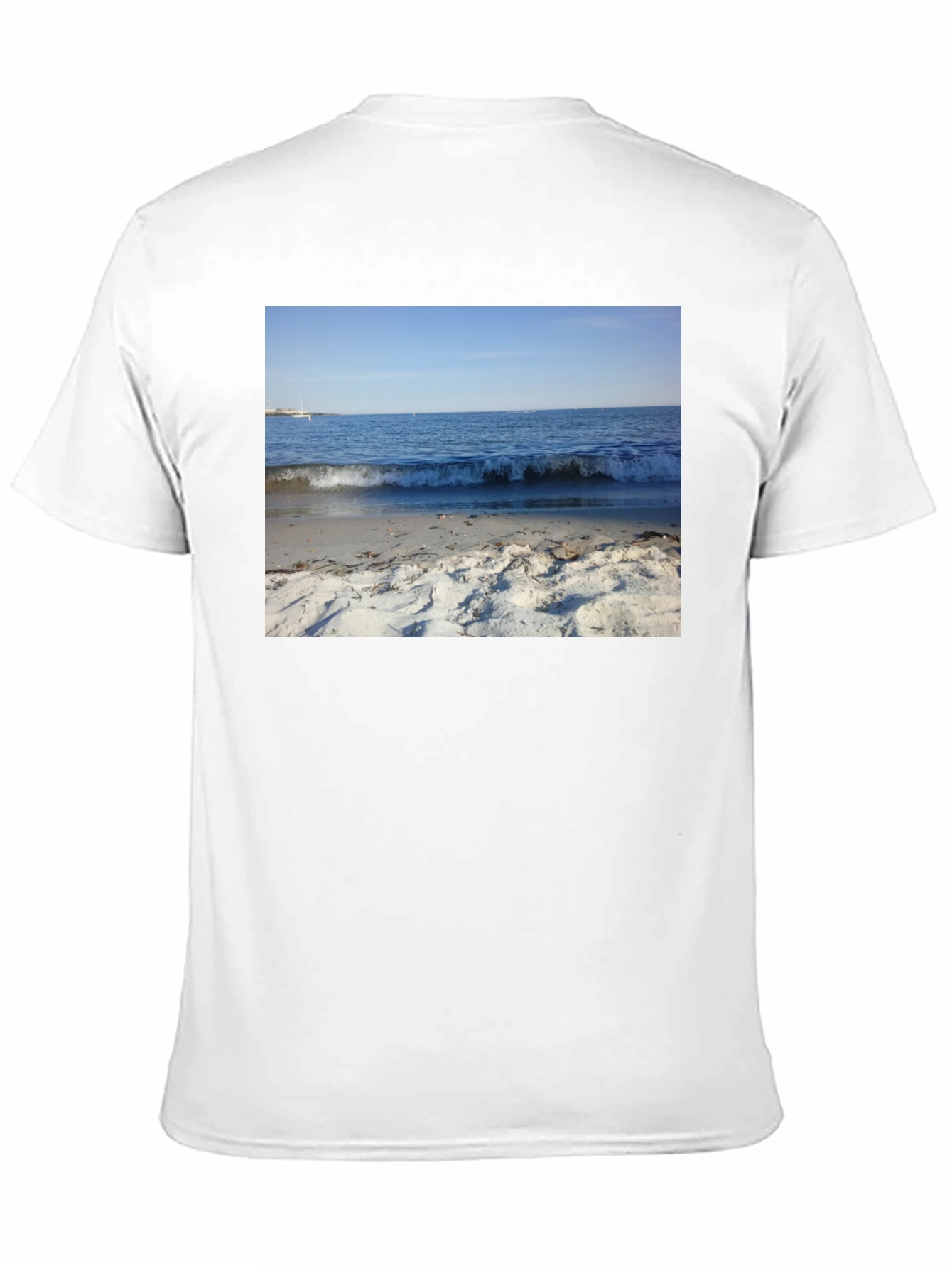 Beach Scene Graphic Black T-Shirt