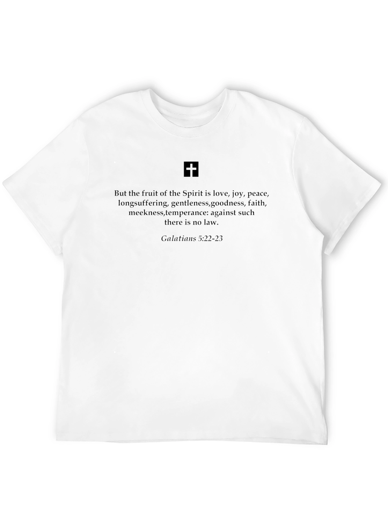 Faith-Inspired Black T-Shirt: Galatians 5:22-23