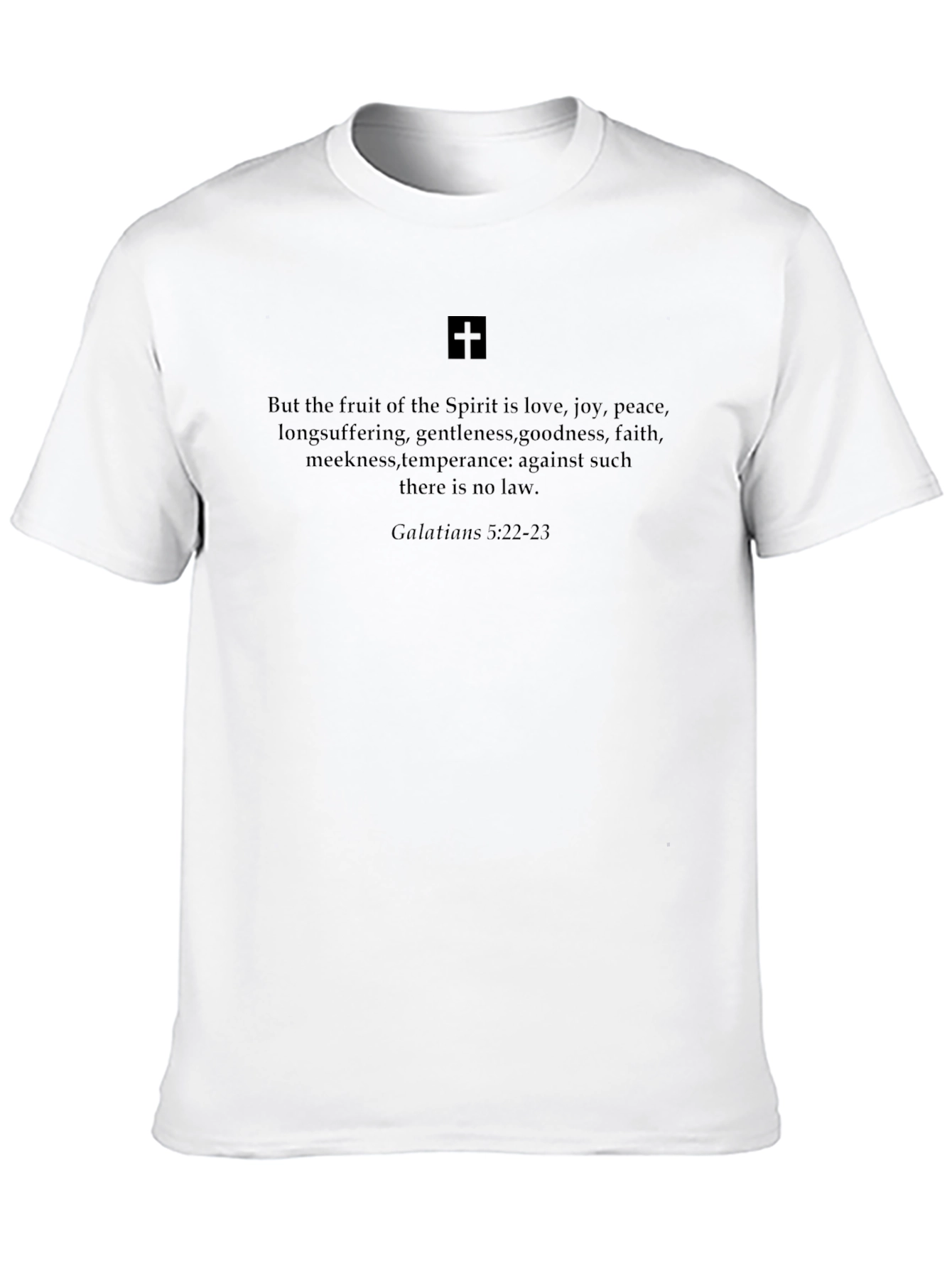 Faith-Inspired Black T-Shirt: Galatians 5:22-23
