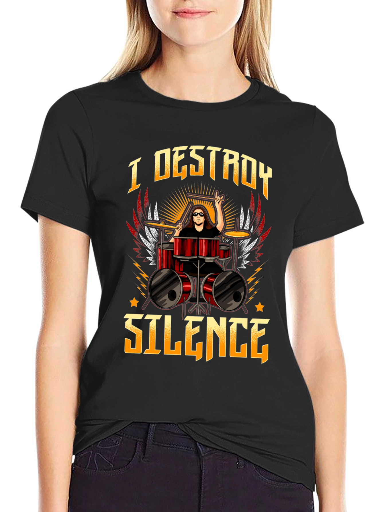 I Destroy Silence Drummer Graphic Tee