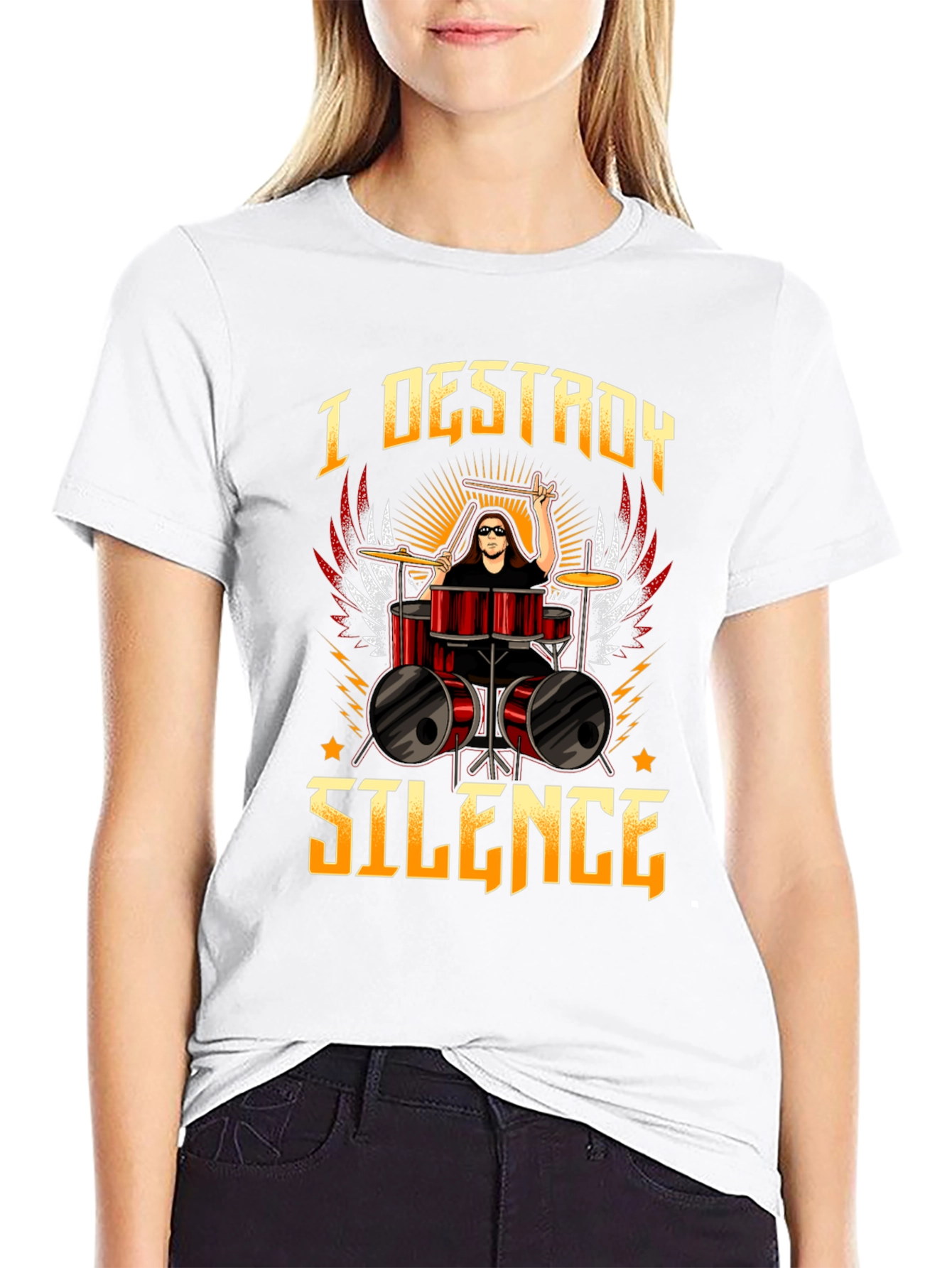 I Destroy Silence Drummer Graphic Tee